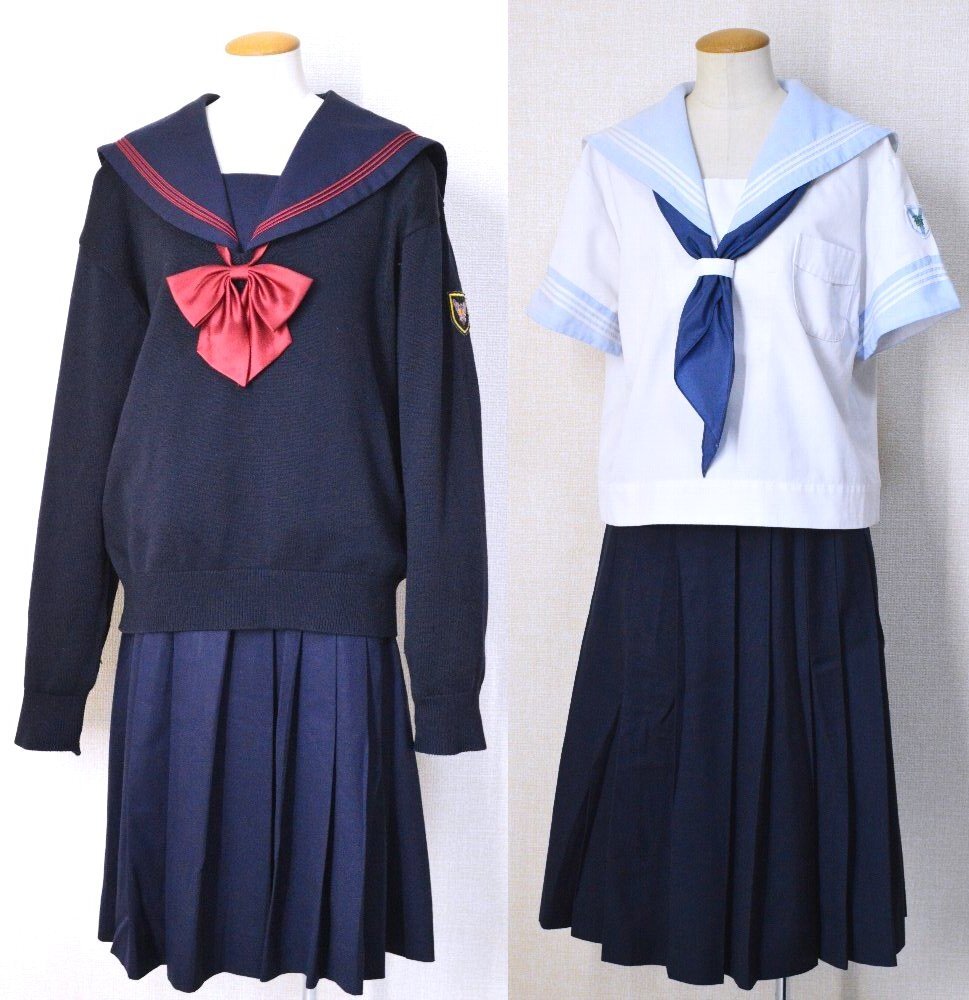 神奈川県 横浜隼人高等学校 セーラー冬夏服 リボン スカーフが出品され