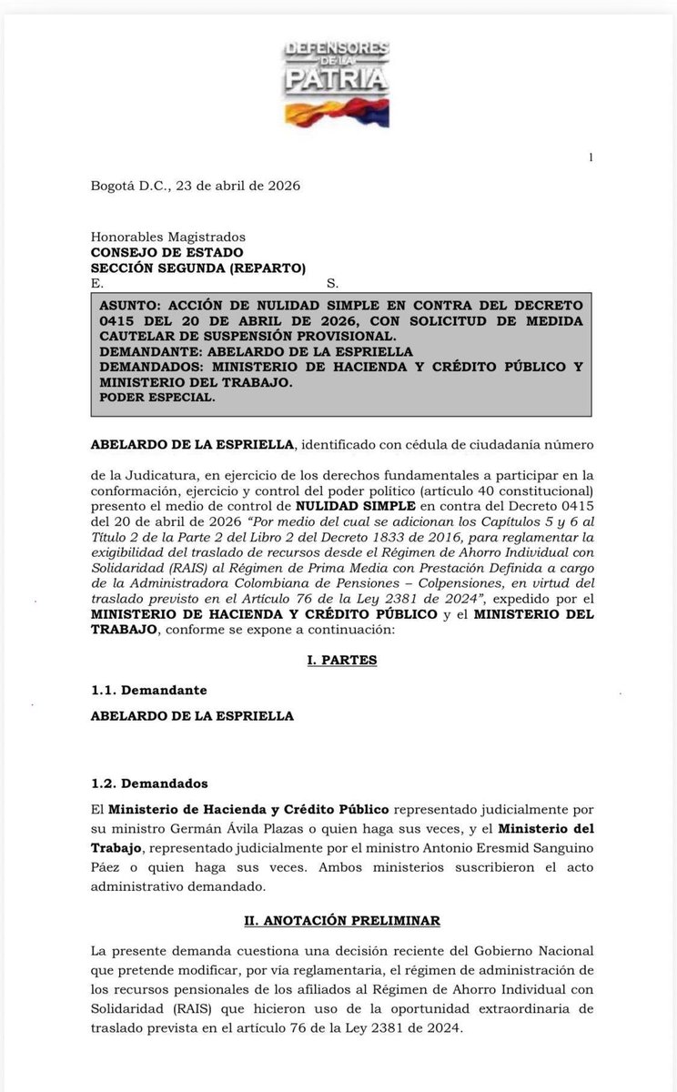 Abelardo De La Espriella tweet media