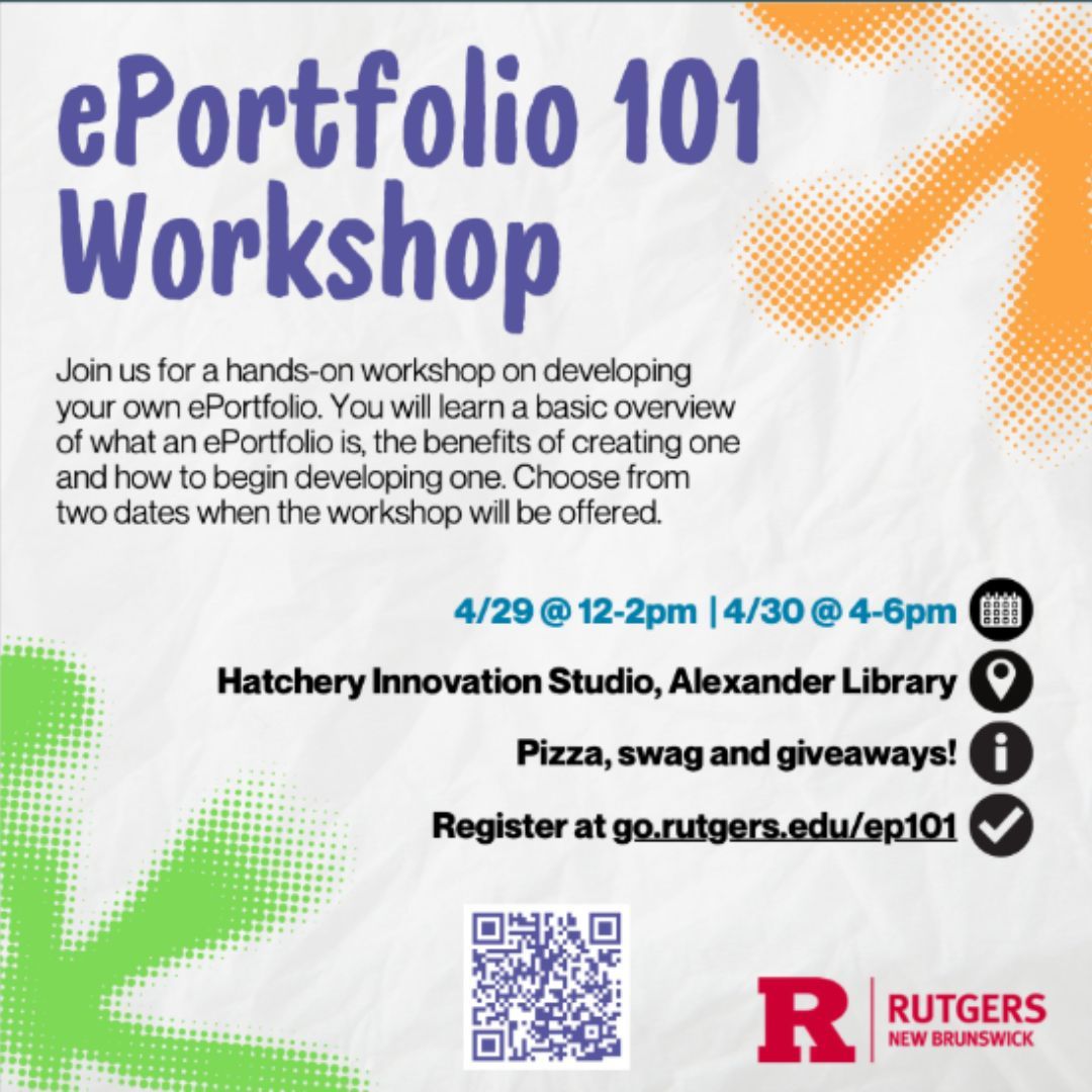 RutgersODS's tweet image. Ready to stand out to employers? 💻✨

Join our ePortfolio 101 Workshop to learn how to showcase your projects, skills, and growth in a professional digital space!

🍕 Free Pizza
🎁 Swag &amp;amp; Giveaways
👥 Open to EVERYONE

Register: go.rutgers.edu/ep101

#CareerReady #ePortfolio