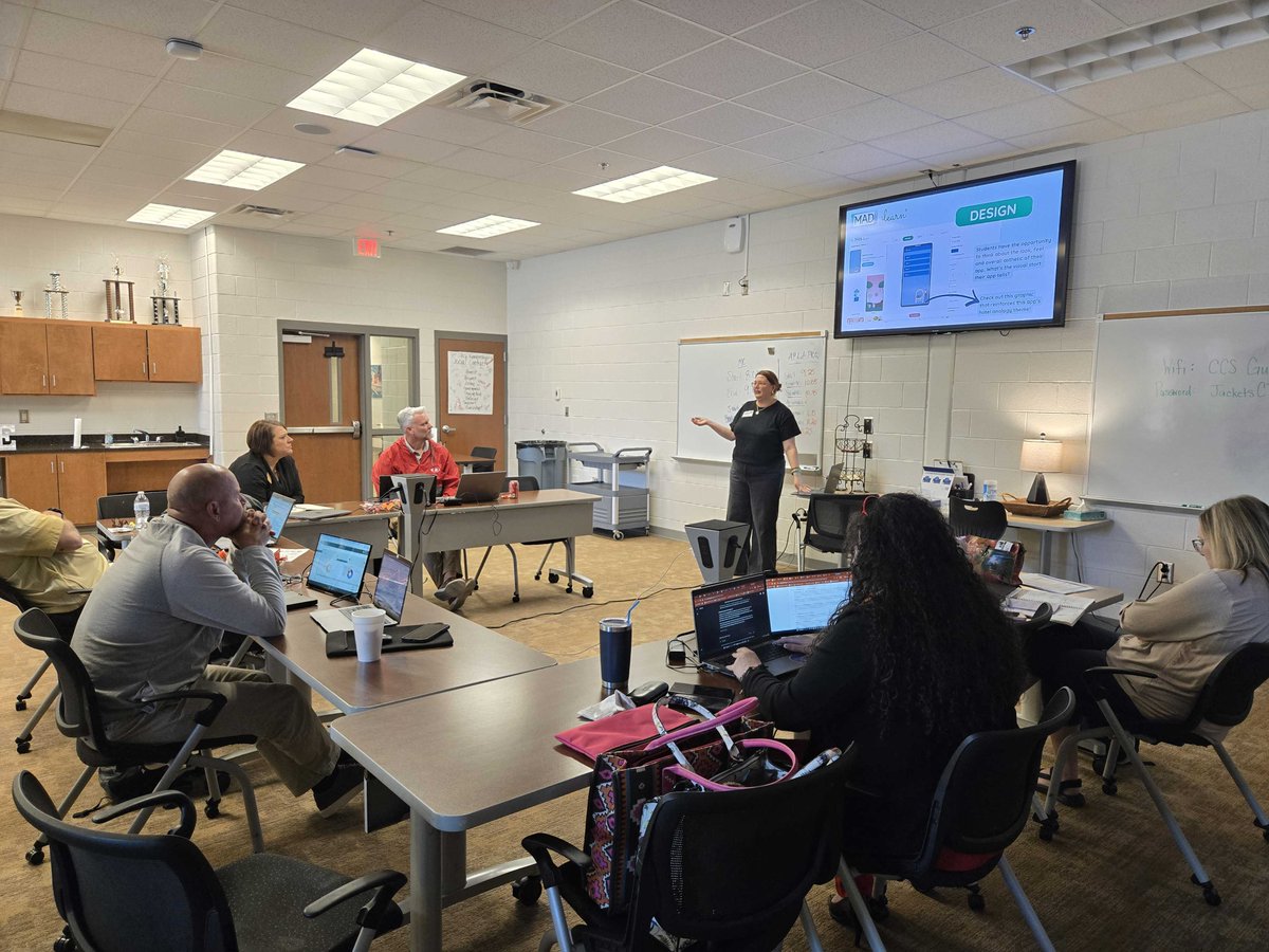 MADLearn's tweet image. Highlights from yesterday’s NW GA RESA CTAE Director’s Meeting at Calhoun High School! Great to see such engaged and inspiring educators diving into MAD-learn’s design thinking program.
#TEACHers #educators #CTAE #CTE #STEM