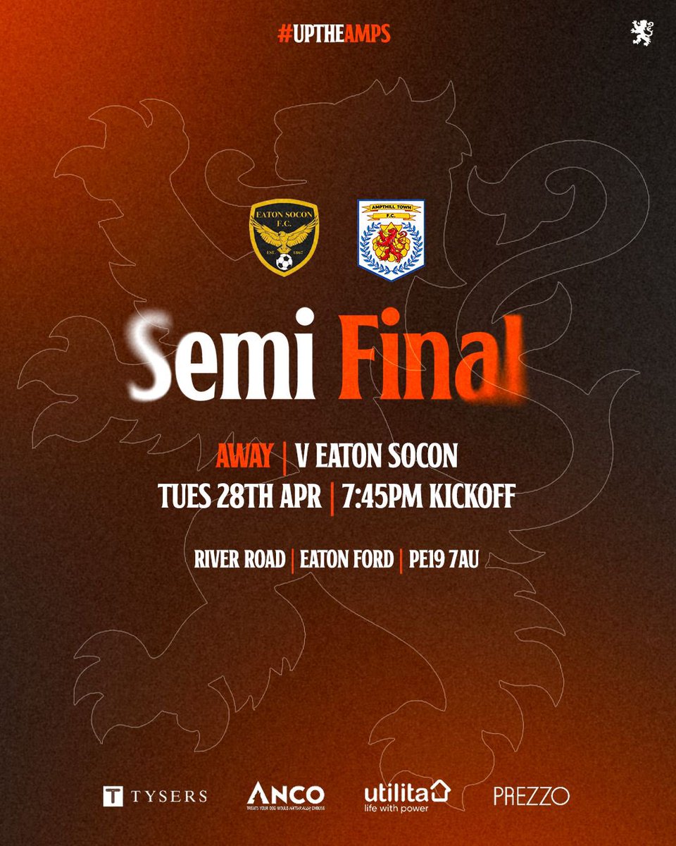 Five days to go…. Amps Away in the SSML Division 1 Semi-Final Play Off v Eaton Socon Fc.   COYA 💛💙💛 #UptheAmps