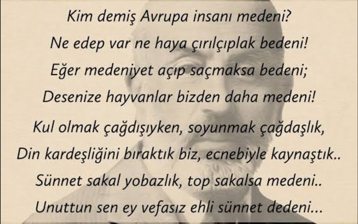 HalilPOYRAZ47's tweet photo. @celaleddin_gul @Mil_DiyanetSen Savaştığımız düşmanlara benzeyince uygar mı olduk? https://t.co/poriaJfexq