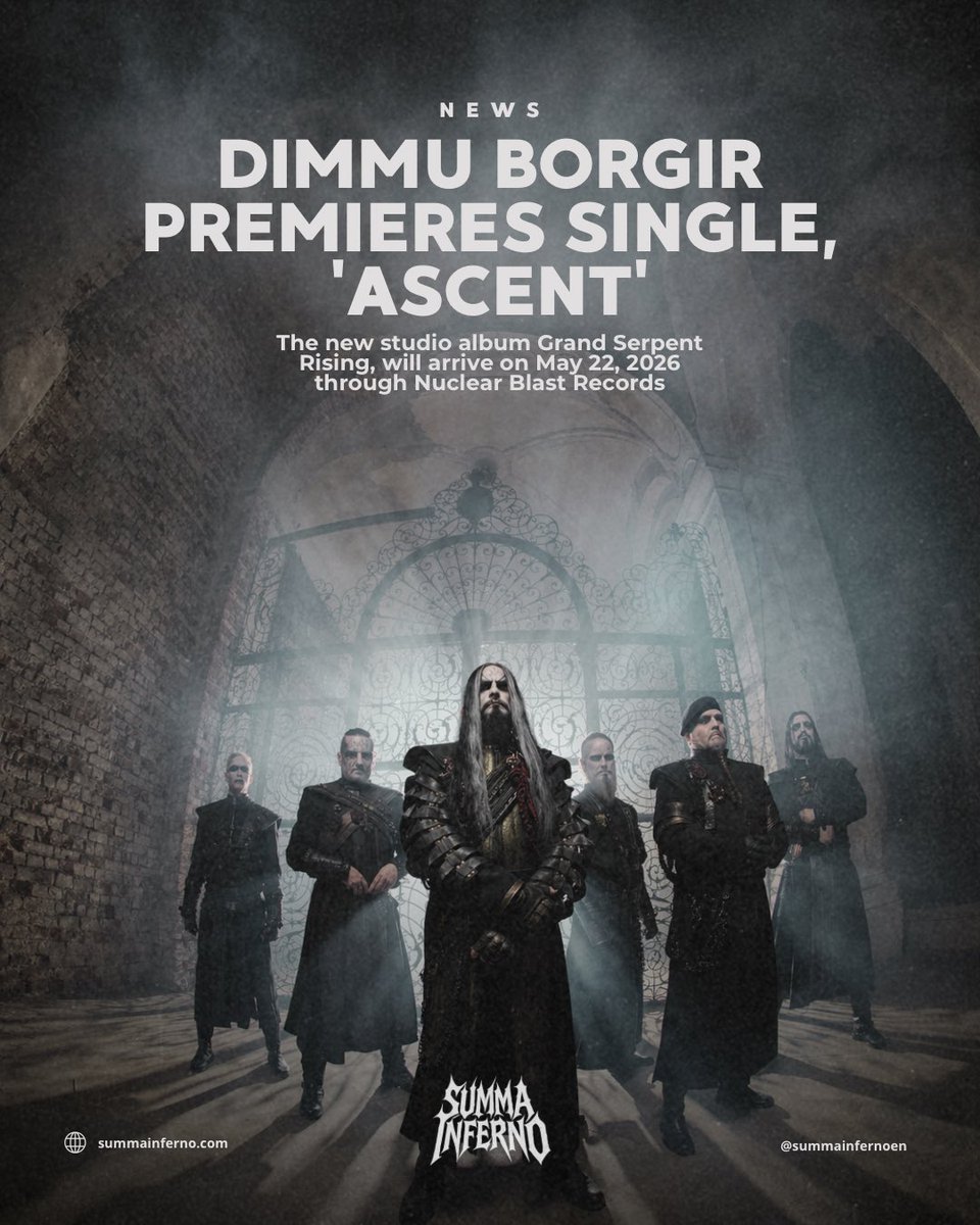 summainfernoen's tweet photo. Dimmu Borgir return with “Ascent” and announce a 2026 world tour 🔥

#DimmuBorgir #BlackMetal #MetalNews #NewMusic https://t.co/UDNskhxjdZ