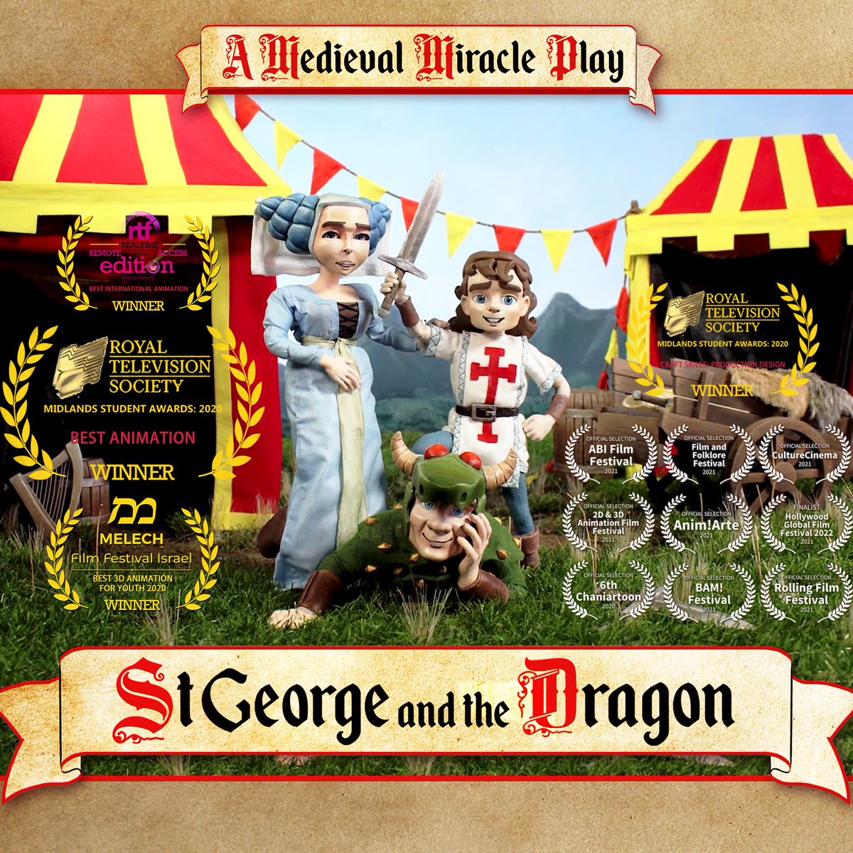 Gusimation's tweet photo. Happy St George's Day! ✝️  🐲 

This is my St George and the Dragon stop-motion short I made at University back in 2019.  Watch the full short here! -   https://t.co/pyg1zBKWbI 

#animation #stgeorgeandthedragon #stgeorgesday #handmade #stopmotion https://t.co/zRjne7WRmk