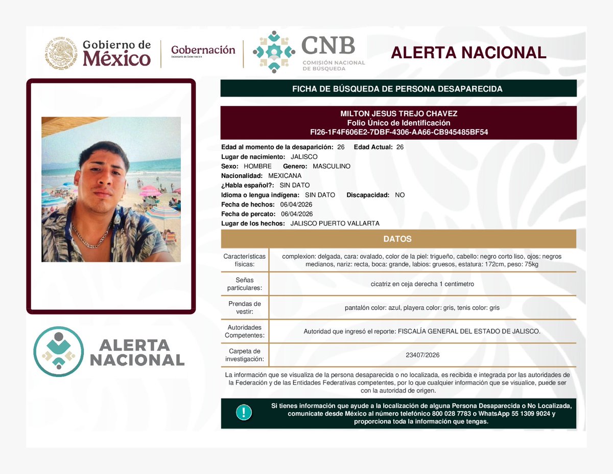 ALERTA AMBER JALISCO tweet media