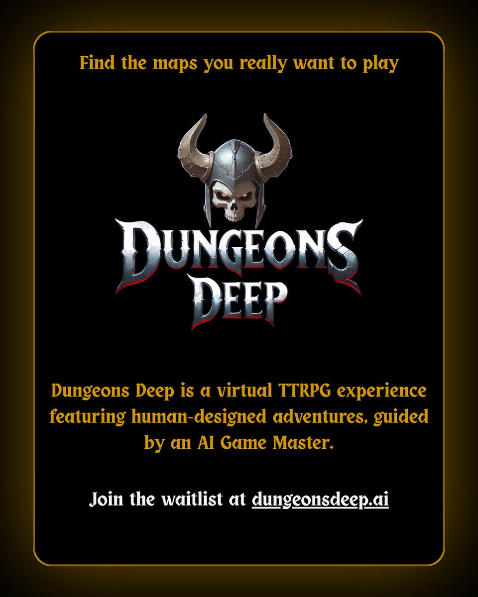 DungeonsDeepAI's tweet photo. Most VTT maps are flat, and ours started there too.

We worked to create something with more depth, detail, and atmosphere. Maps that actually make the world feel alive. We’re building out a library of dungeons and environments designed to be explored, not just navigated.
#vtt https://t.co/653G6RatAA