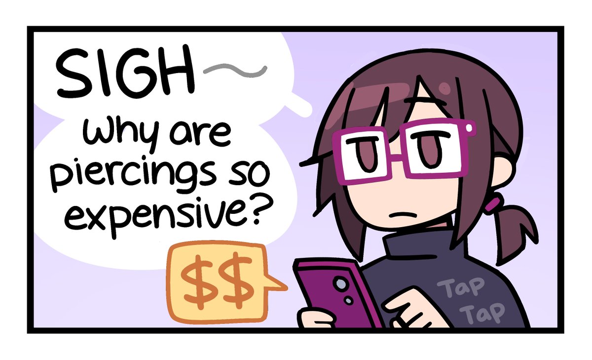 jenjenrose_art's tweet photo. ✨4-Panel Life✨
     "Free Piercing"  
----------------------  
#comics #webtoon https://t.co/44fSqXBXnQ