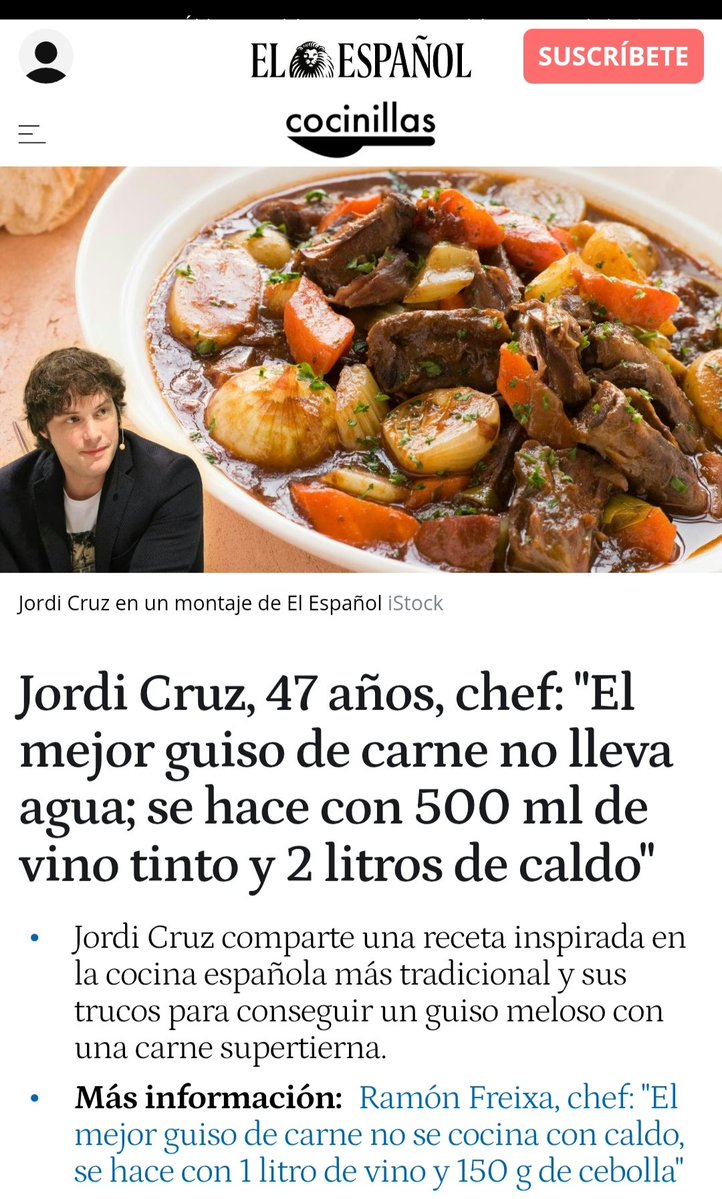 Claro, el caldo lo hace con una de cal y otra de arena. Y sin agua, of course!