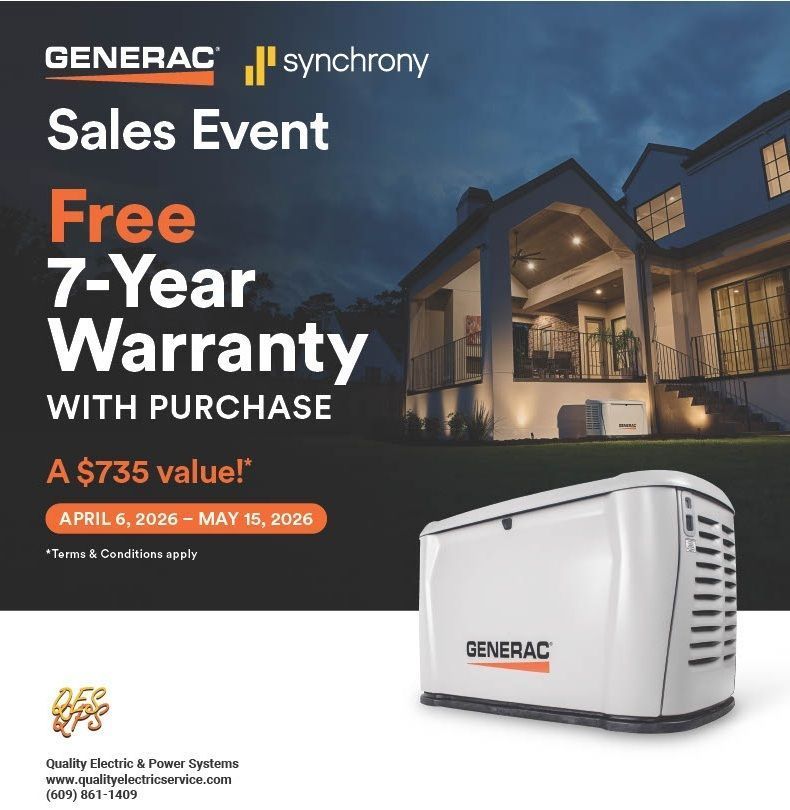 Qua1ityElectric's tweet image. Interested in a generator? Now is the time to invest! You will get a FREE 7 year warranty with your purchase. Call use for a free estimate 609-861-1409
#generac #generators #thursdaythoughts