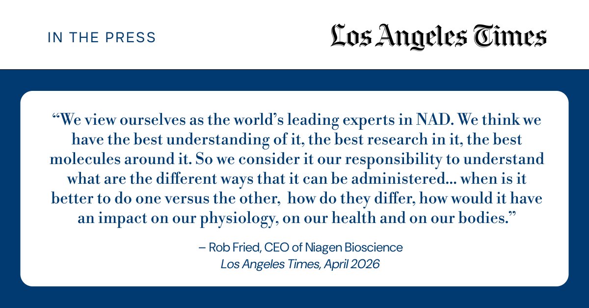 Our CEO, Rob Fried, discusses how Niagen Bioscience’s nicotinamide riboside (NR)—a precursor to NAD+ that supports cellular energy and healthy aging—is backed by over two decades of longevity research. 

As the category moved into the mainstream, Niagen Bioscience was already