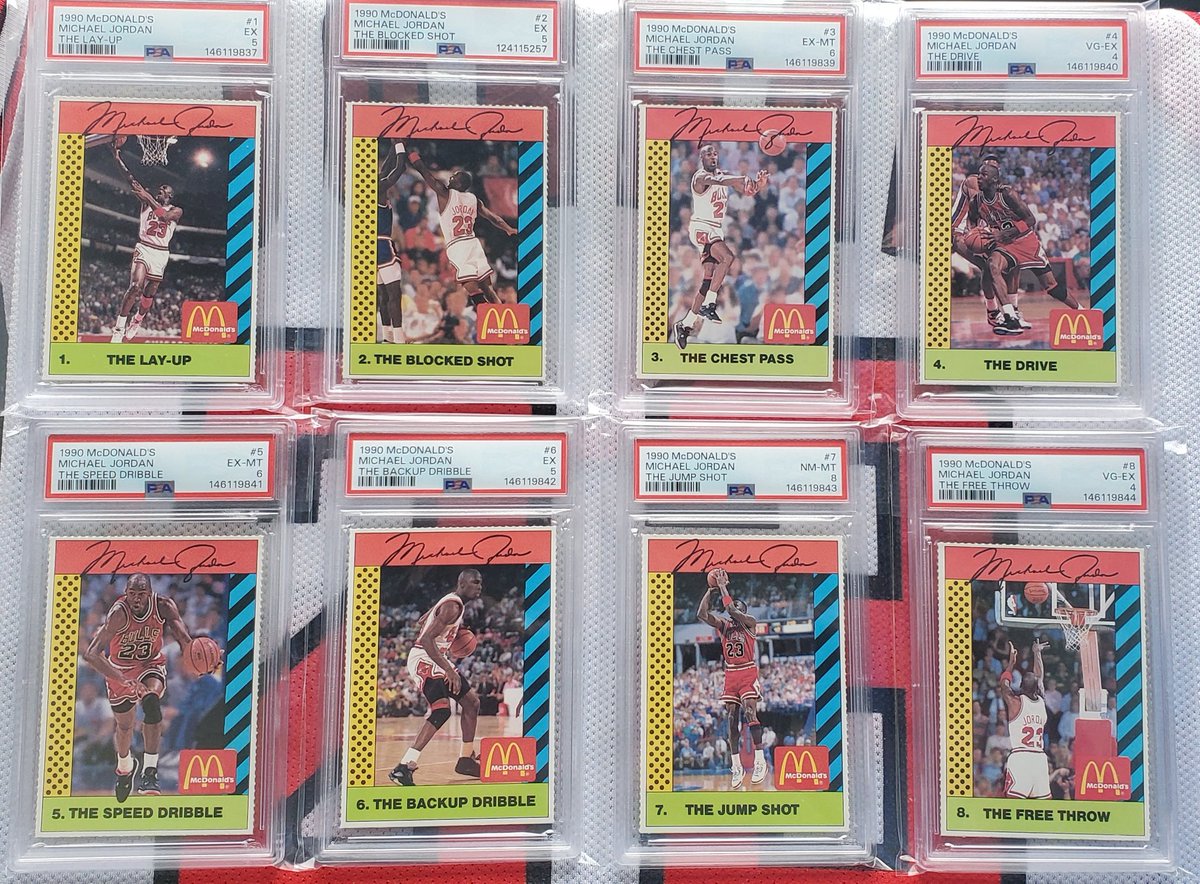 Coach_Kinna's tweet image. Thanks to the help of Helena Sports and Trading Cards I was able to complete this sweet @PSAcard Michael Jordan McDonald's set🔥 🐐 @CardPurchaser #hobby