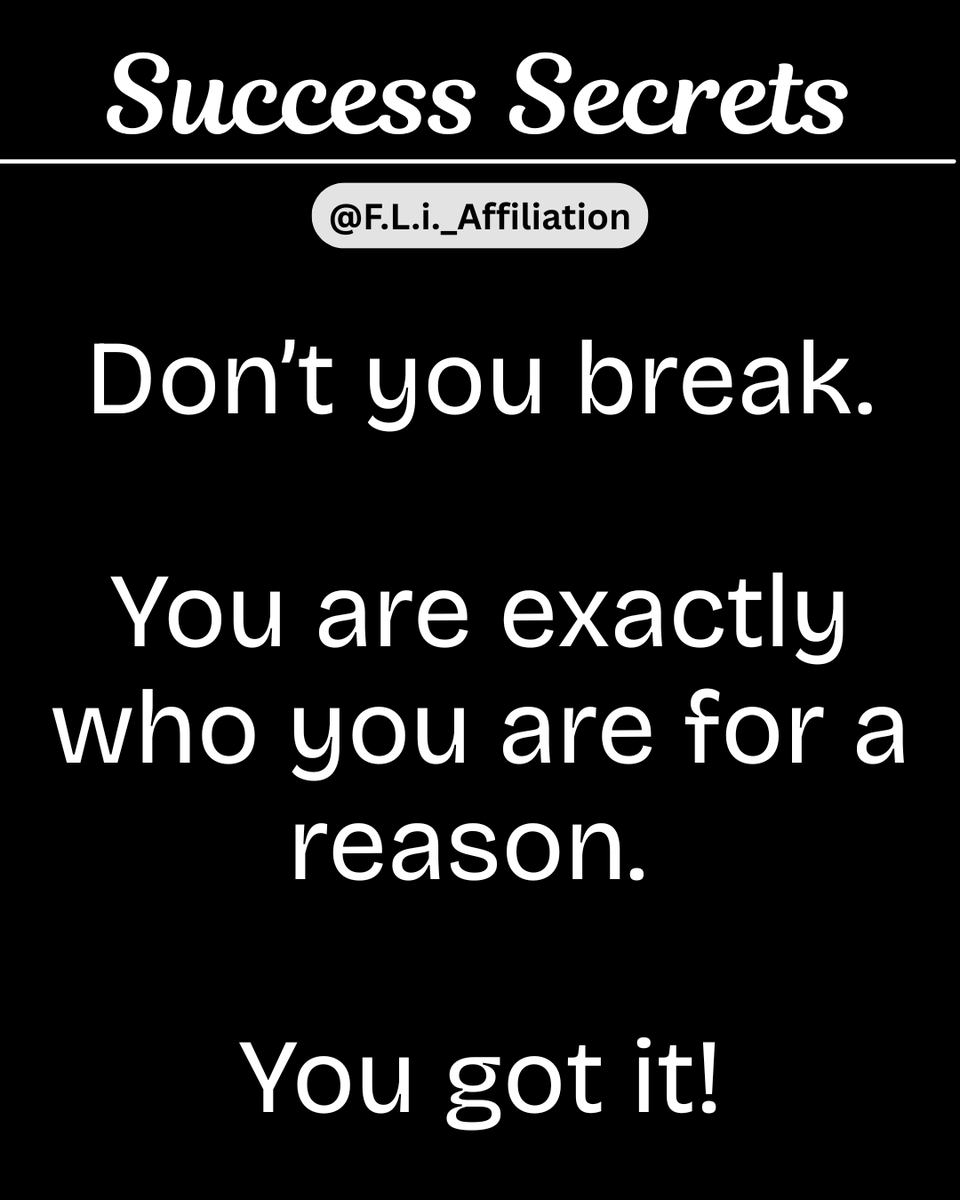 FLi_Affiliation's tweet image. You ain’t built by accident. Everything about you got purpose. Stand on that. #purpose #selfbelief #confidence