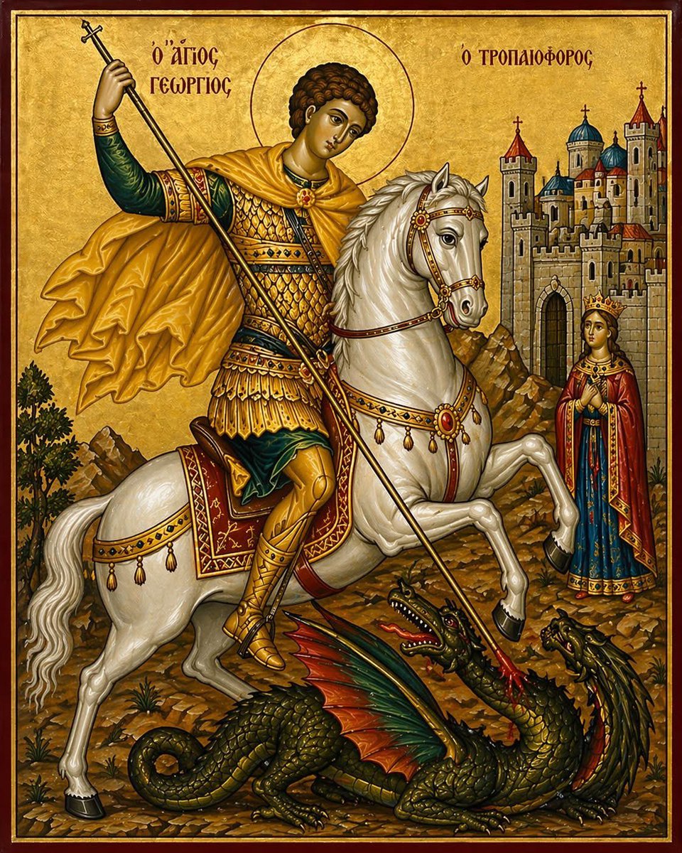 the__Orthodox's tweet photo. أيّها القدّيسُ جاورجيوس، إحْفَظْني صائِناً، وأنا في البحر سائرٌ، وفي الطرقاتِ مسافٍرٌ، وفي الليلِ راقدٌ. واجعلْ عقلي مستيقظاً، وأَرْشِدْني إلى العملِ  بإرادةِ الرَّبِّ، لكيْ أجدَ في يومِ الدَّيْنونَةِ غُفْرانَ ما جَنَيْتُ مِنَ الآثامِ في الحياة، أنا الملتجِئَ إلى كَنَفِ وِقايتِك. https://t.co/C8KHyhy8PL