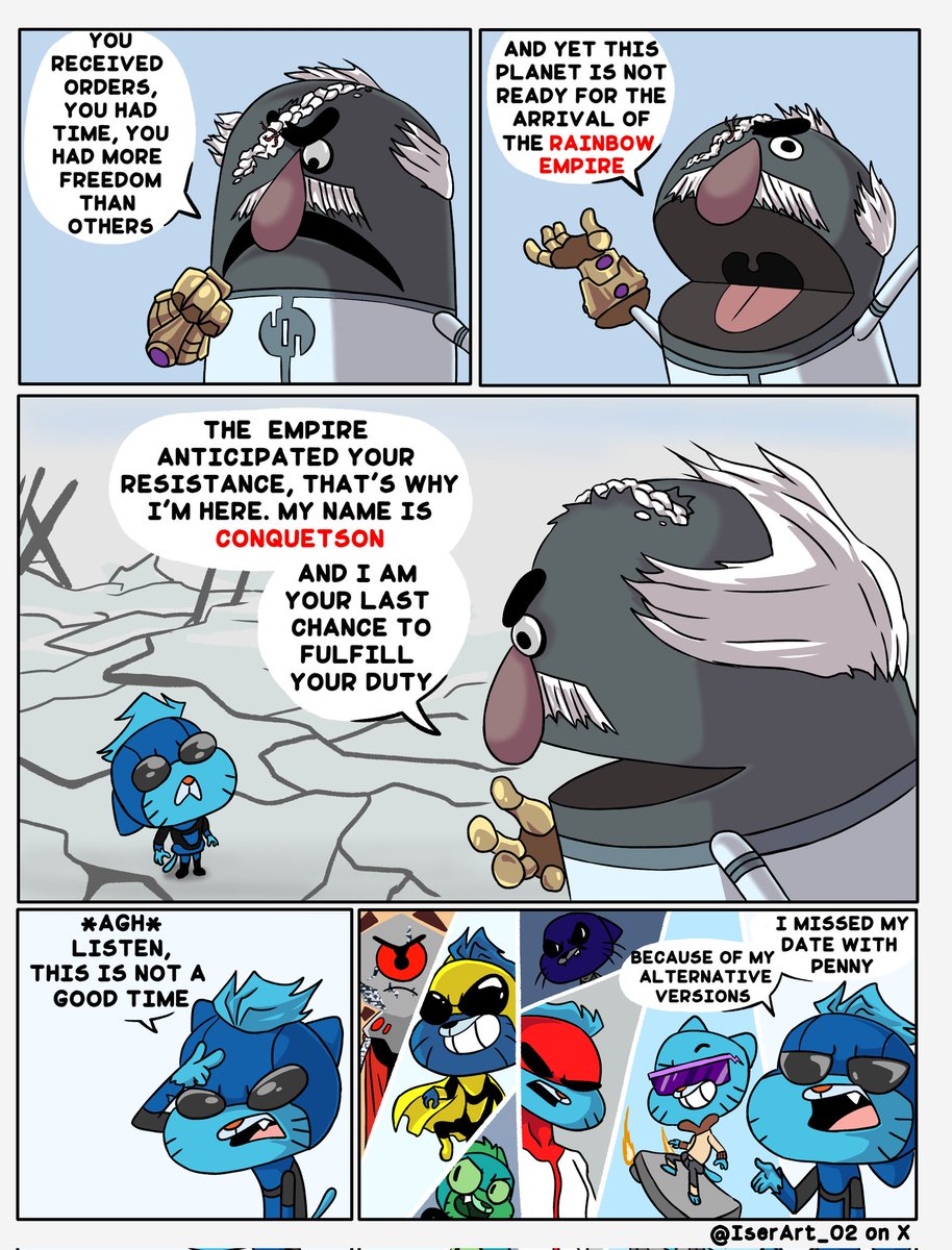 IserArt_02's tweet image. A weird fighting begin 
#Invincible
#Theamazingworldofgumball
#comicart