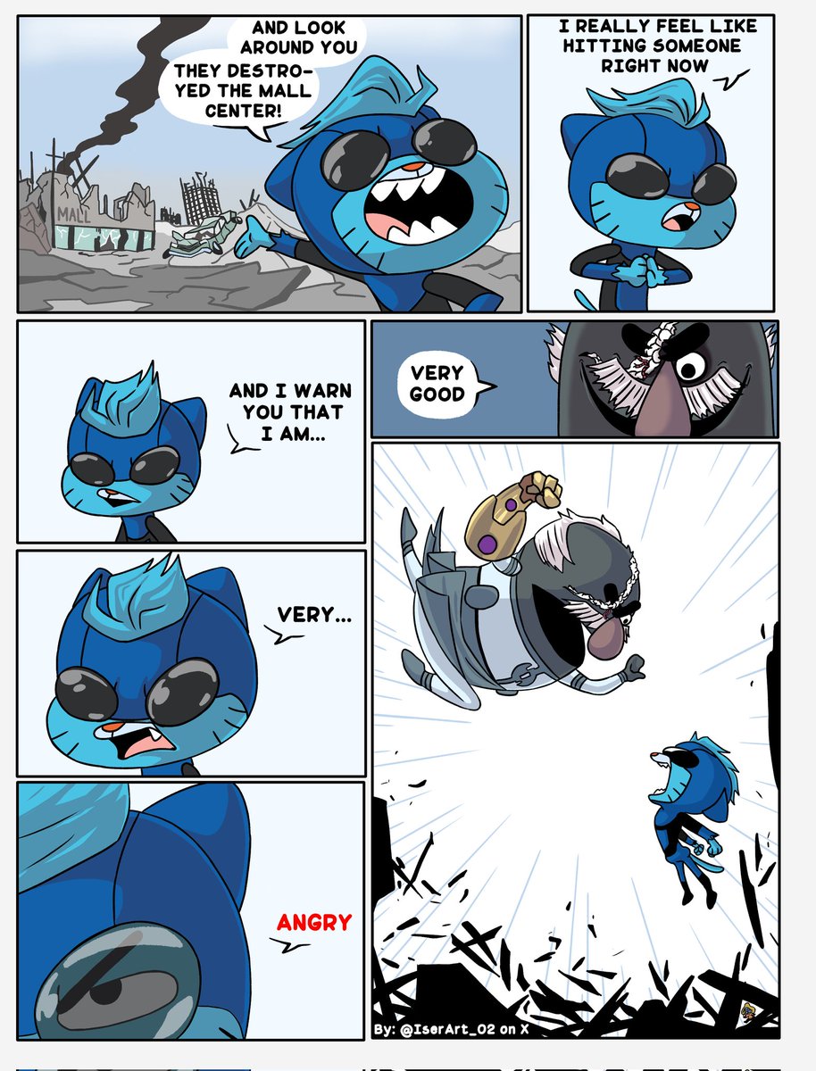 IserArt_02's tweet image. A weird fighting begin 
#Invincible
#Theamazingworldofgumball
#comicart