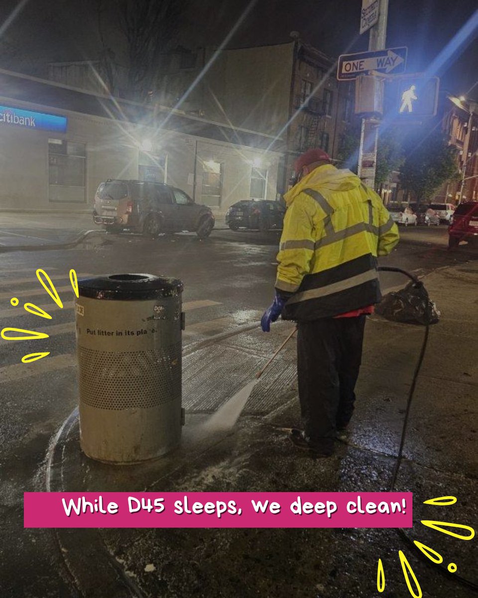 aceprogramsny's tweet image. ACE crews were out handling the heavy-duty cleaning while the city sleeps, blasting away the grime and buildup around our transit hubs.
We're proud to partner with @FarahNLouis to ensure #District45 wakes up to spotless streets. #PowerWashing  #Brooklyn #nostrandave #nyc