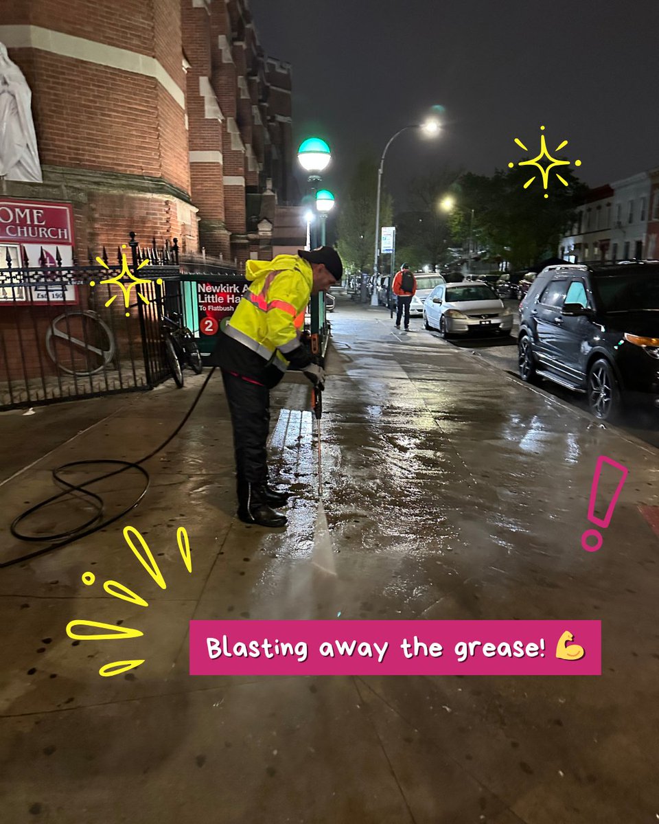 aceprogramsny's tweet image. ACE crews were out handling the heavy-duty cleaning while the city sleeps, blasting away the grime and buildup around our transit hubs.
We're proud to partner with @FarahNLouis to ensure #District45 wakes up to spotless streets. #PowerWashing  #Brooklyn #nostrandave #nyc