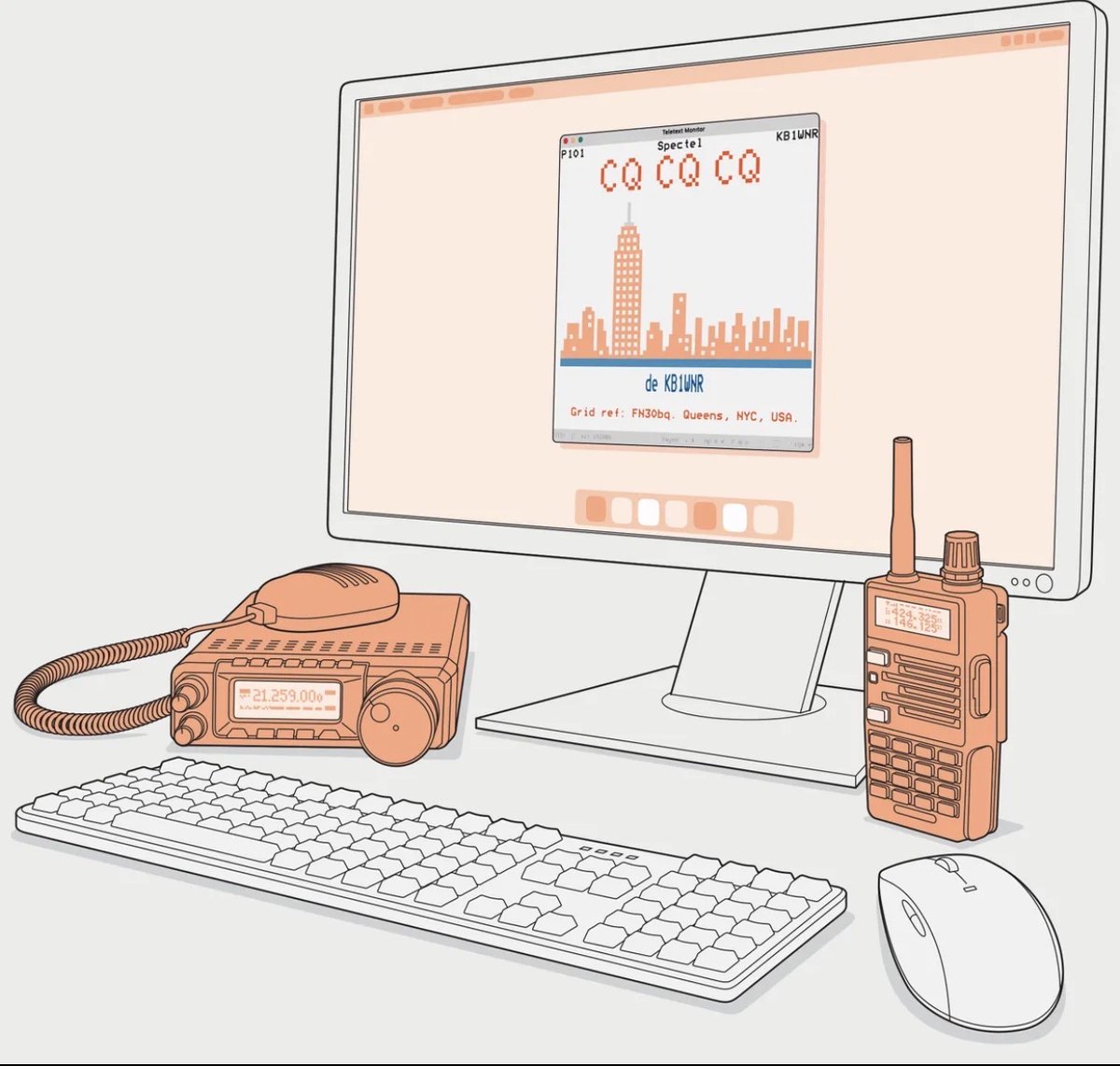 russellmanthy's tweet image. Using a computer’s sound card to generate and listen to digital tones, teletext pages can be exchanged via ham radios ow.ly/1asp50YOjMp @IEEESpectrum #DIY #techhistory #engineering