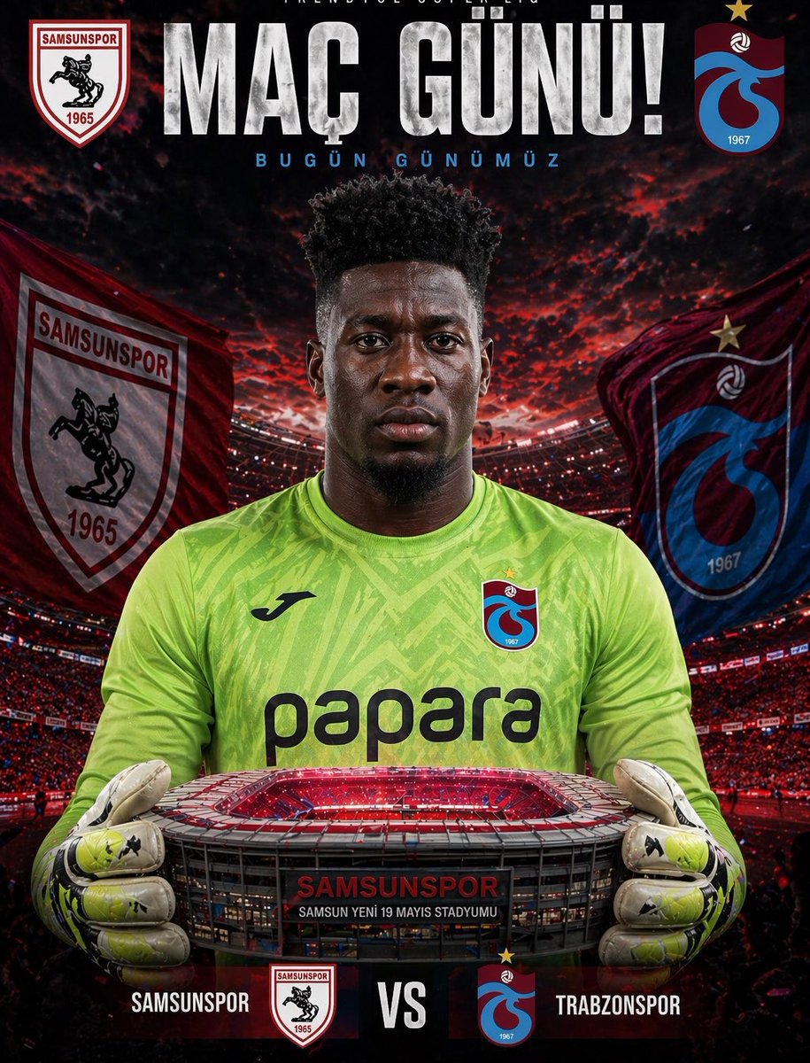 Onana için yaptığım görsel tam oturdu bugün 

Tebrikler Onana Tebrikler Trabzonspor