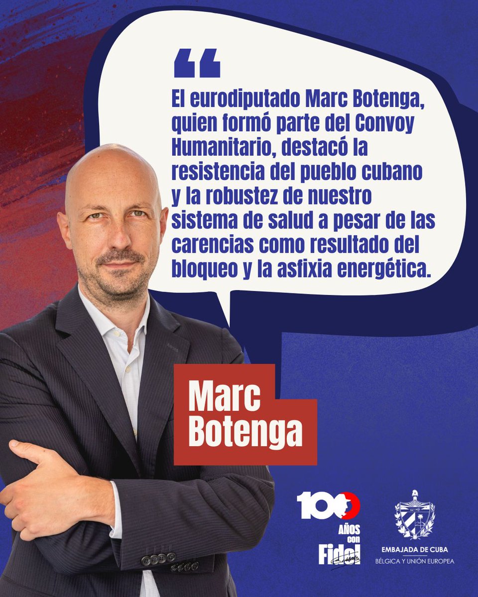 .<a href="/BotengaM/">Marc Botenga MEP</a>, quien formó parte del Convoy Humanitario Nuestra América, expresó que la amenaza de agresión militar contra #Cuba 🇨🇺 es un peligro latente y que es responsabilidad de todos denunciar la agresiva escalada de EE.UU.

#HandsOffCuba | #TumbaElBloqueo