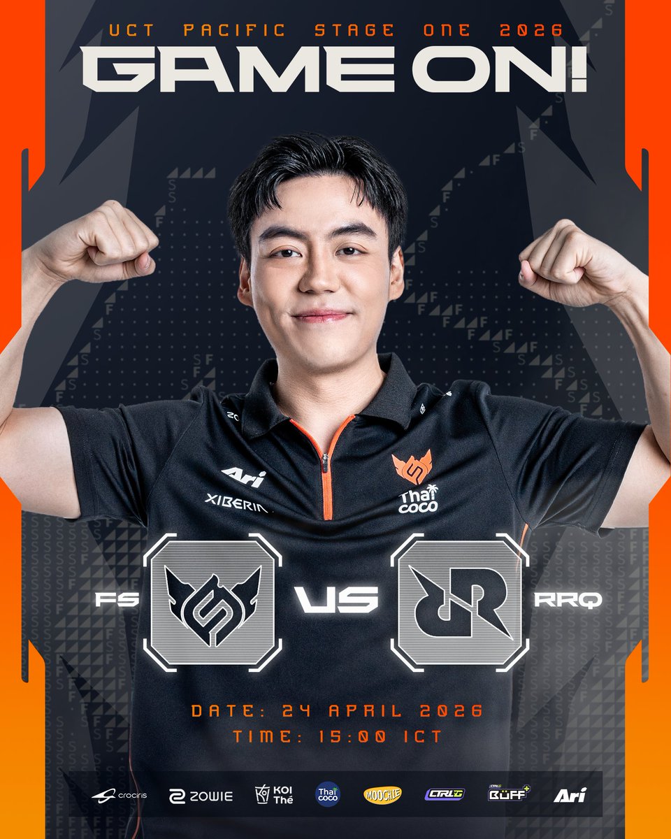 VCT Pacific 2026 Stage 1 : Group Stage
FULL SENSE vs RRQ
Today we’ve got an important match against RRQ to hold onto the top spot. Let’s send our energy and keep the orange fire burning strong 🧡

🗓️ April 24, 2026
⏰ 3:00 PM (GMT+7)
📌 Watch live on:
youtube.com/@VCTPacific