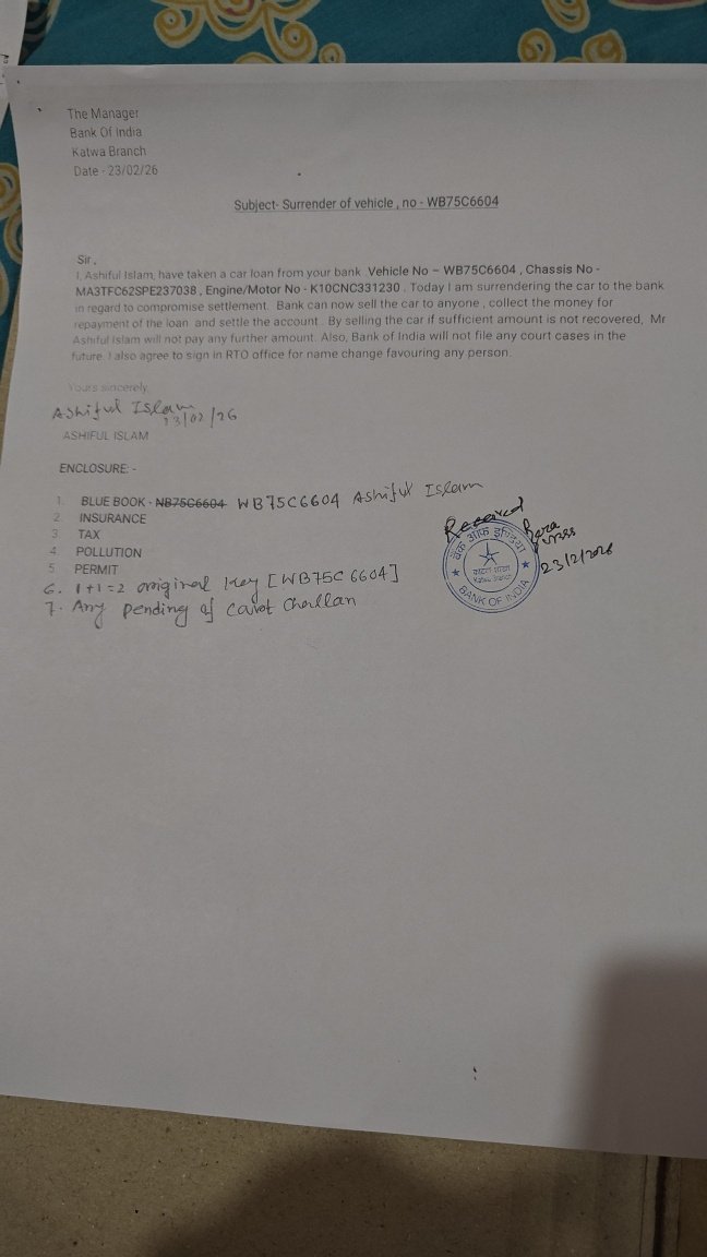ashiful70763's tweet photo. How long will I wait to get the NOC? I have paid the full amount for the bank settlement of my two accounts. I have sent you all the documents.The bank gave me a provisional OTS SANCTION LETTER . Please take a look. @BankofIndia_IN https://t.co/q8CCatQDJl