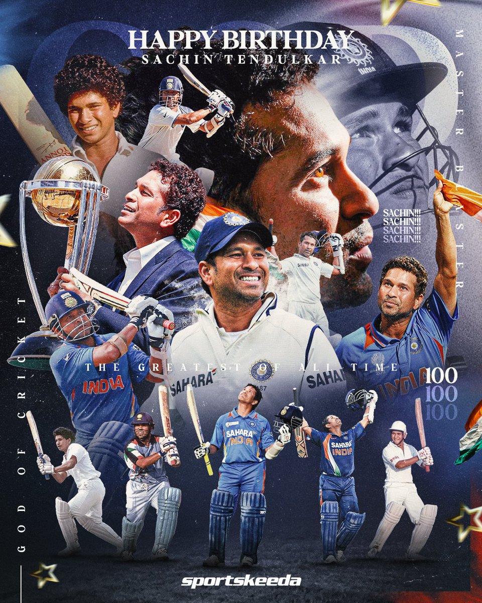 Sportskeeda's tweet photo. From a curly-haired boy in the bylanes of Mumbai to the man who became cricket's very soul - what a journey. What a life. What a legend. 🙌

He was just 16 when he walked out to face the world, carrying the weight of a billion dreams. And for 24 glorious years, he never once put that weight down. 🇮🇳

When Sachin walked to the crease, hope walked with him. His centuries felt like our victories. His dismissals felt like our heartbreaks. An entire generation didn't just watch cricket - they lived it through him. ❤️

A little boy in 1983, dreaming impossible dreams. Twenty-eight years later, he led India to World Cup glory. That wasn't just a story. That was destiny fulfilled. 🏆

Even today, his legacy echoes through every stadium, every gully, every dusty maidan, every child who picks up a bat and dares to dream. Because some players retire. Sachin became eternal. 🌟

Happy 53rd Birthday to the man who isn't just the greatest cricketer - but the emotion that still unites a billion hearts. 🙏

𝐒𝐚𝐜𝐡𝐢𝐧 𝐑𝐚𝐦𝐞𝐬𝐡 𝐓𝐞𝐧𝐝𝐮𝐥𝐤𝐚𝐫 - 𝐓𝐡𝐞 𝐆𝐎𝐃 𝐨𝐟 𝐂𝐫𝐢𝐜𝐤𝐞𝐭. 𝐅𝐨𝐫𝐞𝐯𝐞𝐫 𝐚𝐧𝐝 𝐚𝐥𝐰𝐚𝐲𝐬. 🐐

#SachinTendulkar #HappyBirthday #India #Sportskeeda