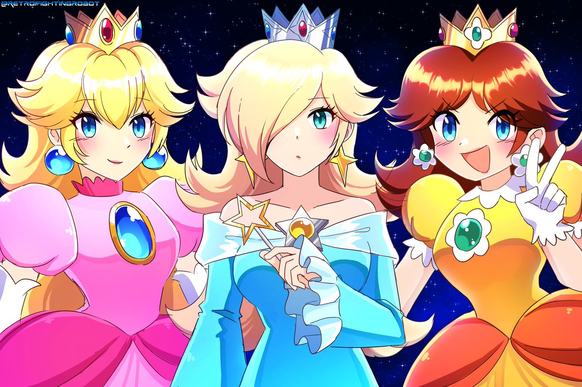 RetoroRobotto's tweet image. #SuperMario #Rosalina #Mario 
I finished this illustration of the Super Mario princesses and I'm very happy with how it turned out! 🌟💖

Furthermore, regarding that halloween comic, I'll post part two tomorrow, so stay tuned!✨