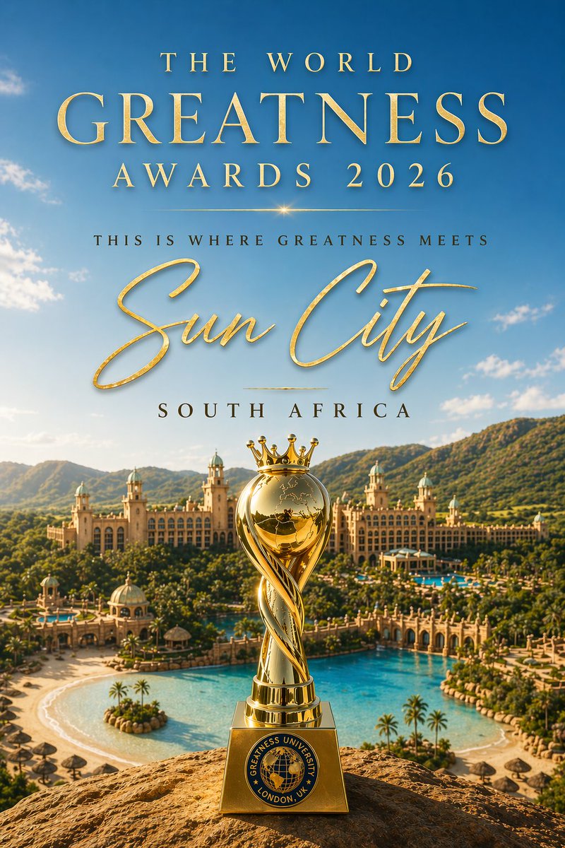 DrBusinge's tweet photo. There are moments… and then there are moments that define history.

This is one of them.

The World Greatness Awards 2026
📍 Sun City, South Africa

#WorldGreatnessAwards
#GreatnessUniversity
#SunCity
#ThisIsWhereGreatnessMeets https://t.co/OM3biS5hzK