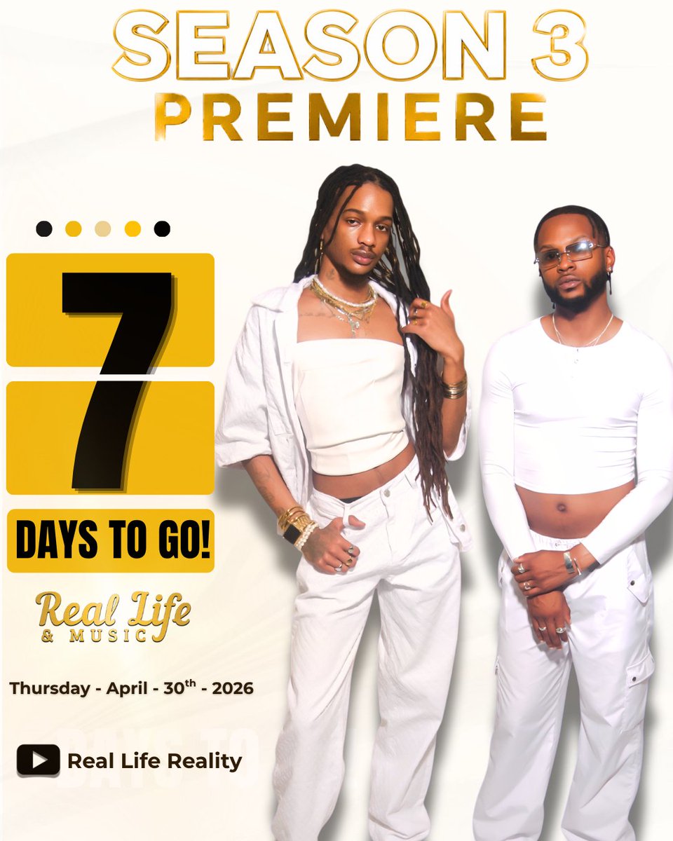 realliferealtv's tweet image. 🚨 COUNTDOWN STARTS NOW 🚨

✨We Are 7 Days Away From The Season 3 Premiere Of Real Life &amp;amp; Music!

📺Subscribe To Real Life Reality YouTube To Watch LIVE!

#reallifeandmusic #season3 #countdown #explorepage #viral