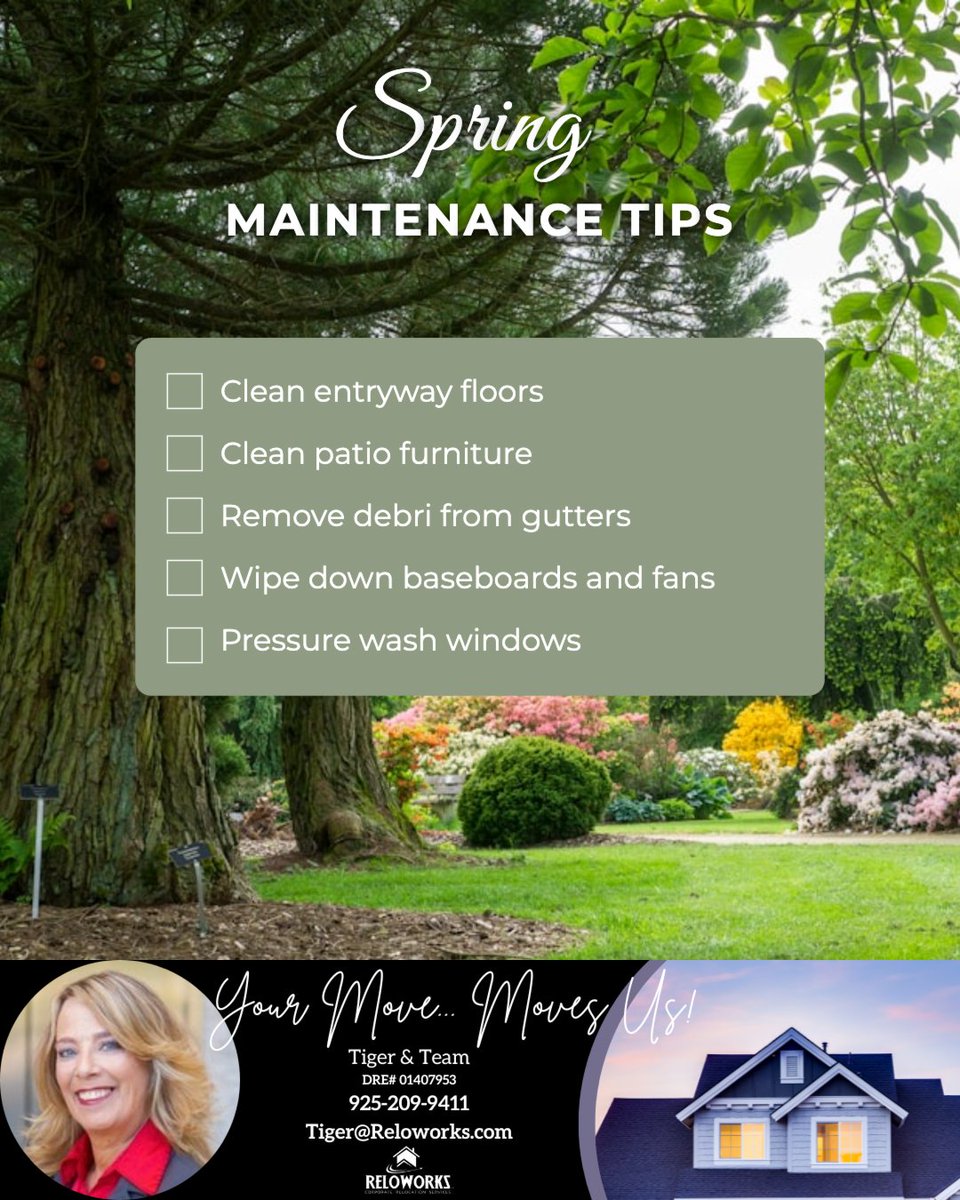 ReloTiger's tweet image. Spring is in full bloom 🌸—the perfect time to give your home some TLC!

A little seasonal maintenance = a fresher, cleaner, happier space 🌿✨

Are you an early bird or last-minute spring cleaner? 🧼

#springcleaning #springchecklist