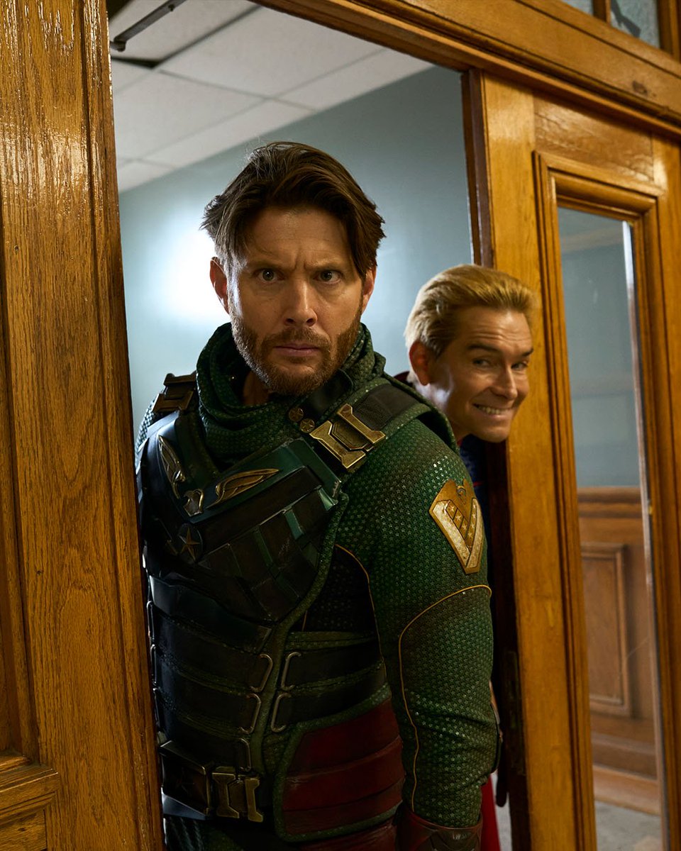 Jensen Ackles and Antony Starr behind the scenes of 'The Boys' S5