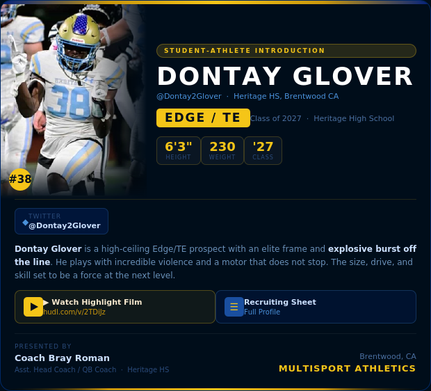coachbrayroman's tweet photo. Dontay Glover (@Dontay2Glover) Player Card: https://t.co/Da9FnpCubk https://t.co/iKsz7y9gsp