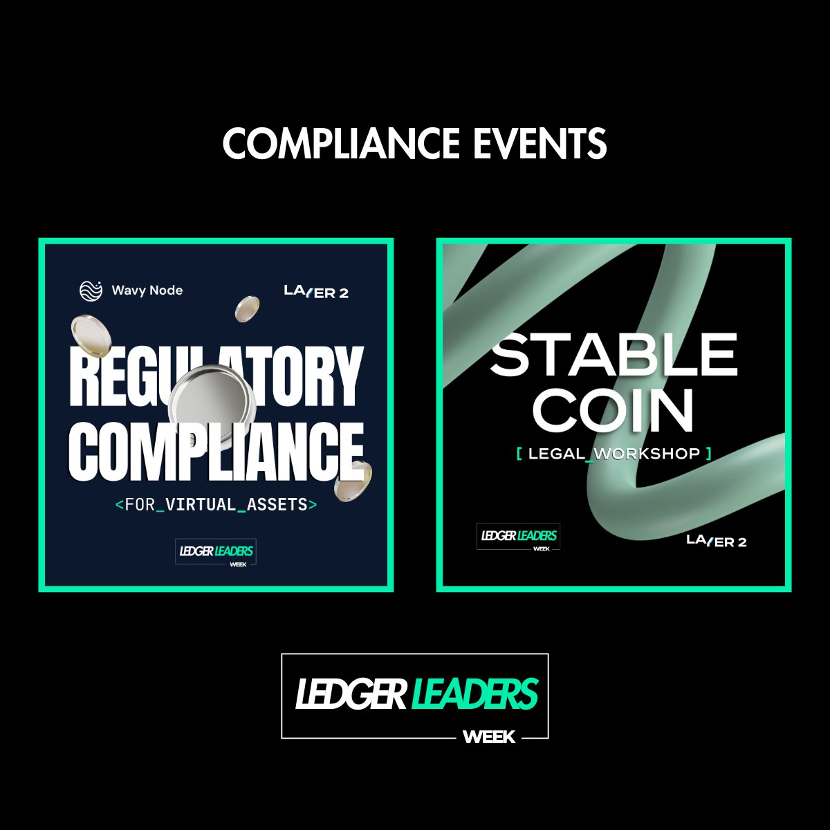 Layer_TwoMx's tweet image. Este año, como parte de la agenda oficial de Ledger Leaders Week, de @ForoBlockchain, organizamos dos eventos centrados en #Compliance:

💸 Stablecoin Legal Workshop, el 19 de mayo (luma.com/anz3g3w3)

🤖 Regulatory Compliance for Virtual Assets, el 21 de mayo, en