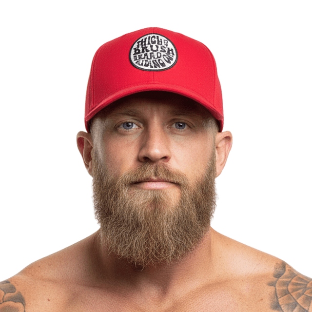 thighbrush's tweet image. THIGHBRUSH® BEARD RIDING COMPANY FlexFit Fitted Hat in Red with embroidered logo front and back. 5-Panel. Sizes SM/MD and LG/XL. Store Link in Bio. #THIGHBRUSH #BEARDS #FLEXFIT #HATS