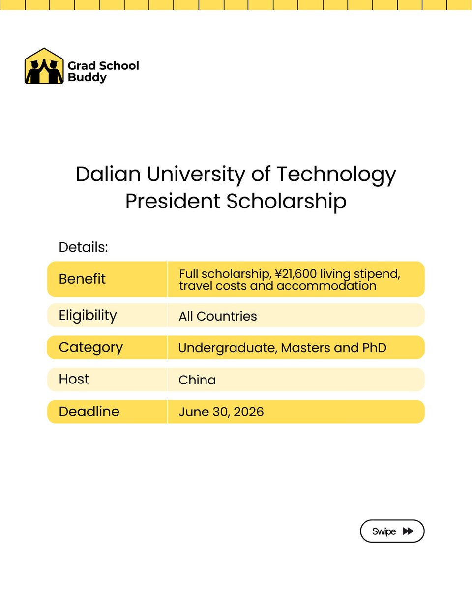 mygradschoolbud's tweet image. Check out these scholarship opportunities, and don't forget to apply! Good luck! 💛
—
#gradschool #opportunities #scholarships #masters #phd