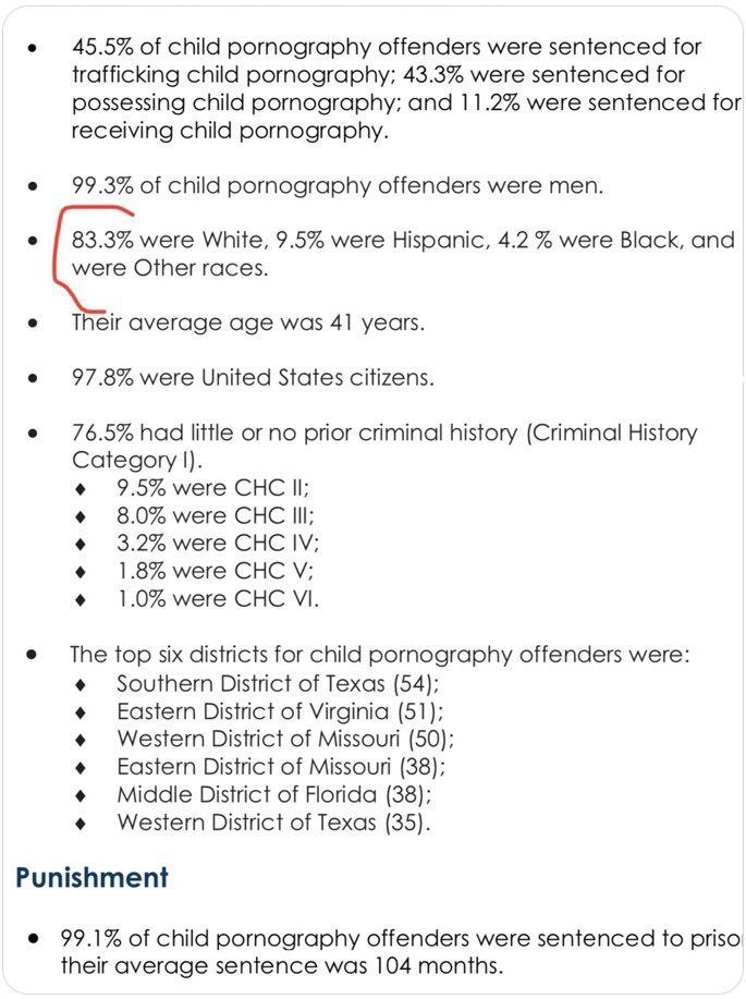 Tempest_Altezza's tweet photo. @PaladinAnalysis @Bagofbread2 @pr0truth @KirkLubimov If we wanna talk about specific groups and crime, then lets talk.

Something needs to be done about the specific race and gender that makes up the vast majority of CP producers and consumers. https://t.co/1q7BqyrUAv