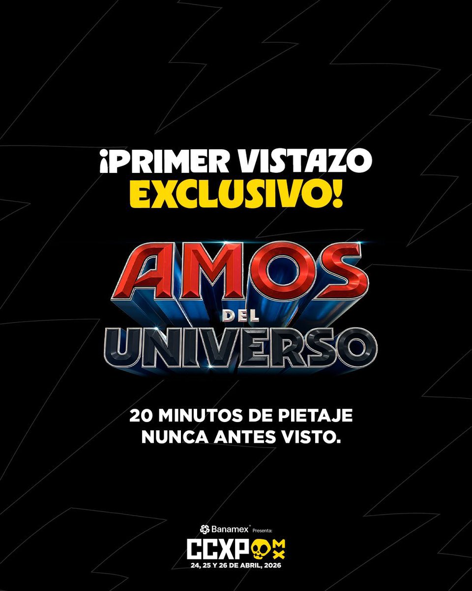 motumovie2026's tweet image. Sneak peek exclusivo de los Amos del Universo, 20 minutos inéditos de He-Man en CCXPMX este 25 de abril. 🗡️⚡️

🎟️ ccxp.mx/boletos/?utm_s…

#AmosdelUniverso #MastersoftheUniverse #Heman #NicholasGalitzine #CamilaMendes #SonyPictures