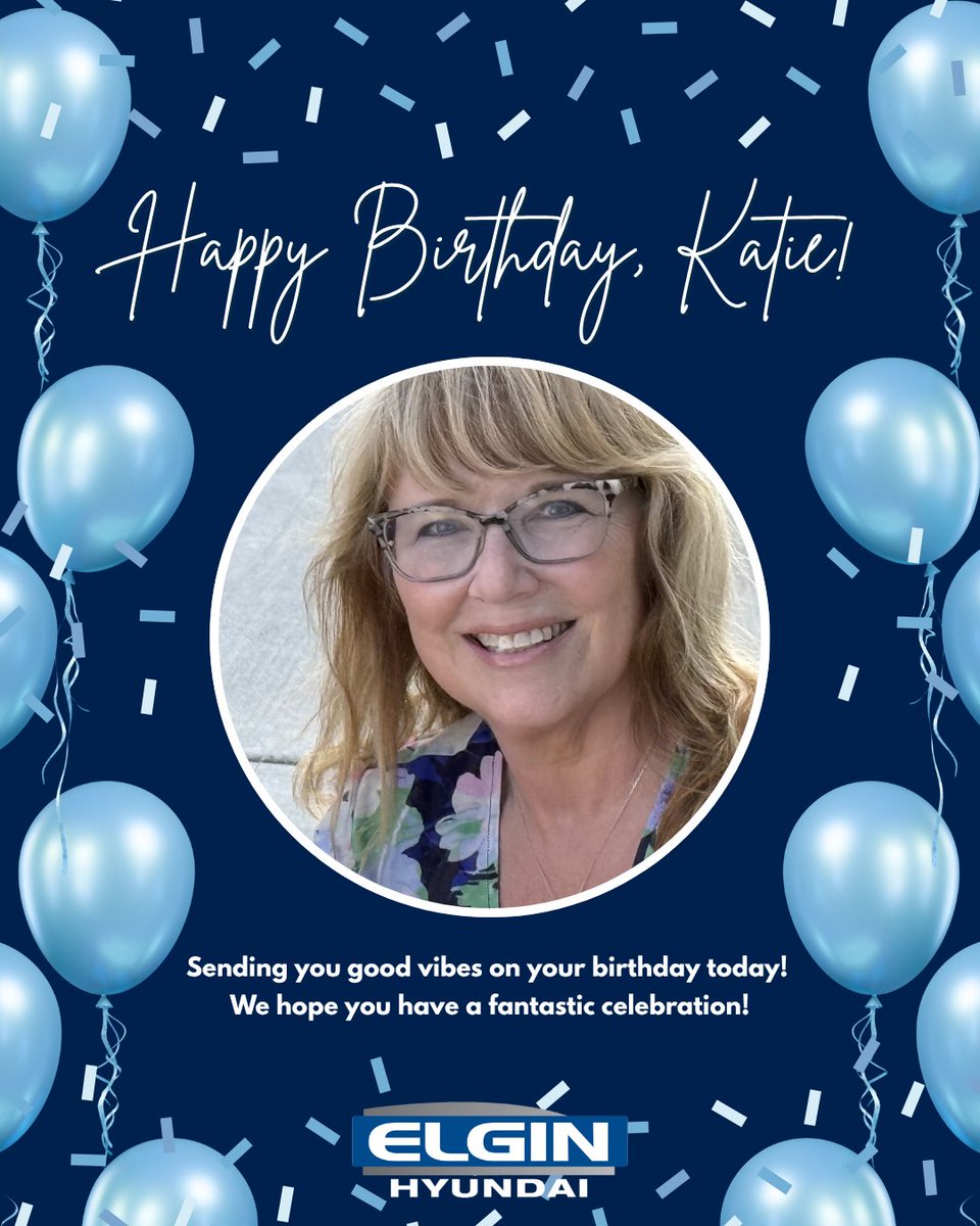 Happy Birthday to one of the best! 🎉

Katie, we appreciate you and hope your day is full of good vibes as well as celebration! Enjoy!

#ElginHyundai #Birthday