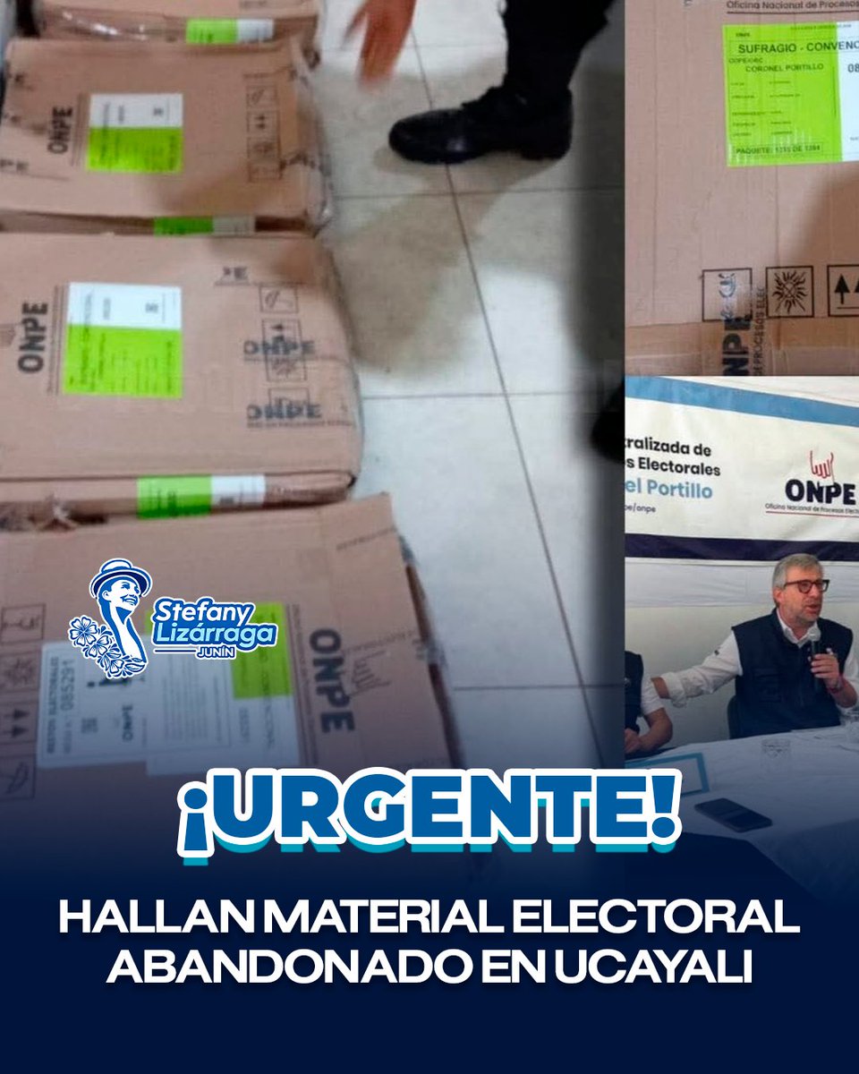 🚨URGENTE!🚨
El Ministerio Público halló 4 cajas de material electoral que nunca llegaron a Curimaná durante intervención en Alexander Von Humboldt. Fué detectado con apoyo policial e incrementa las dudas sobre la cadena de custodia y la sospecha de FRAUDE.
#GorritiDelincuente