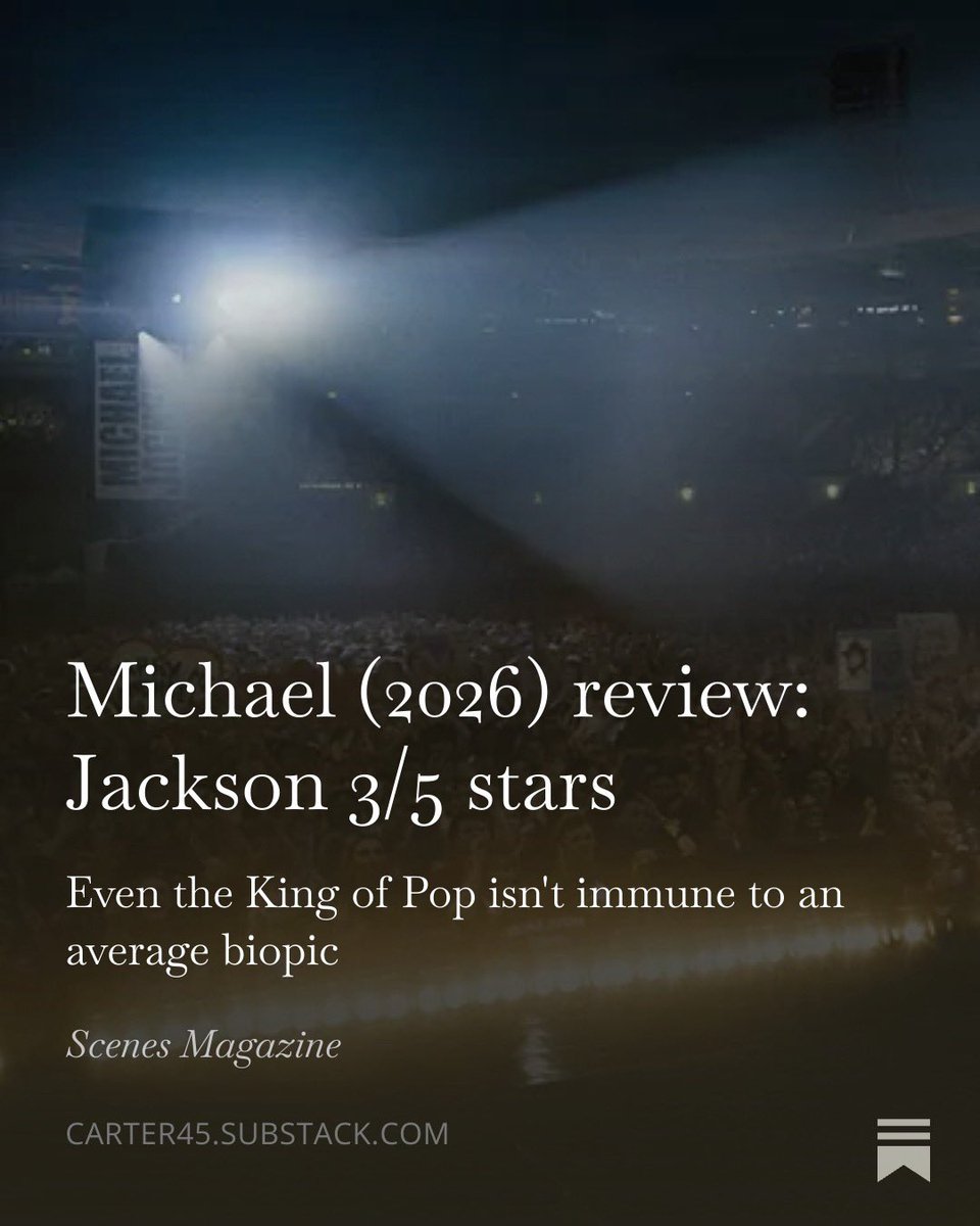 CarterSmith45_'s tweet photo. Michael isn’t as bad as other musical biopics, but its reluctance to dare to be great stops it from reaching the heights that Michael Jackson reached musically.

My full review: https://t.co/FWGcVvYOuZ https://t.co/Sh1HR0yGYw