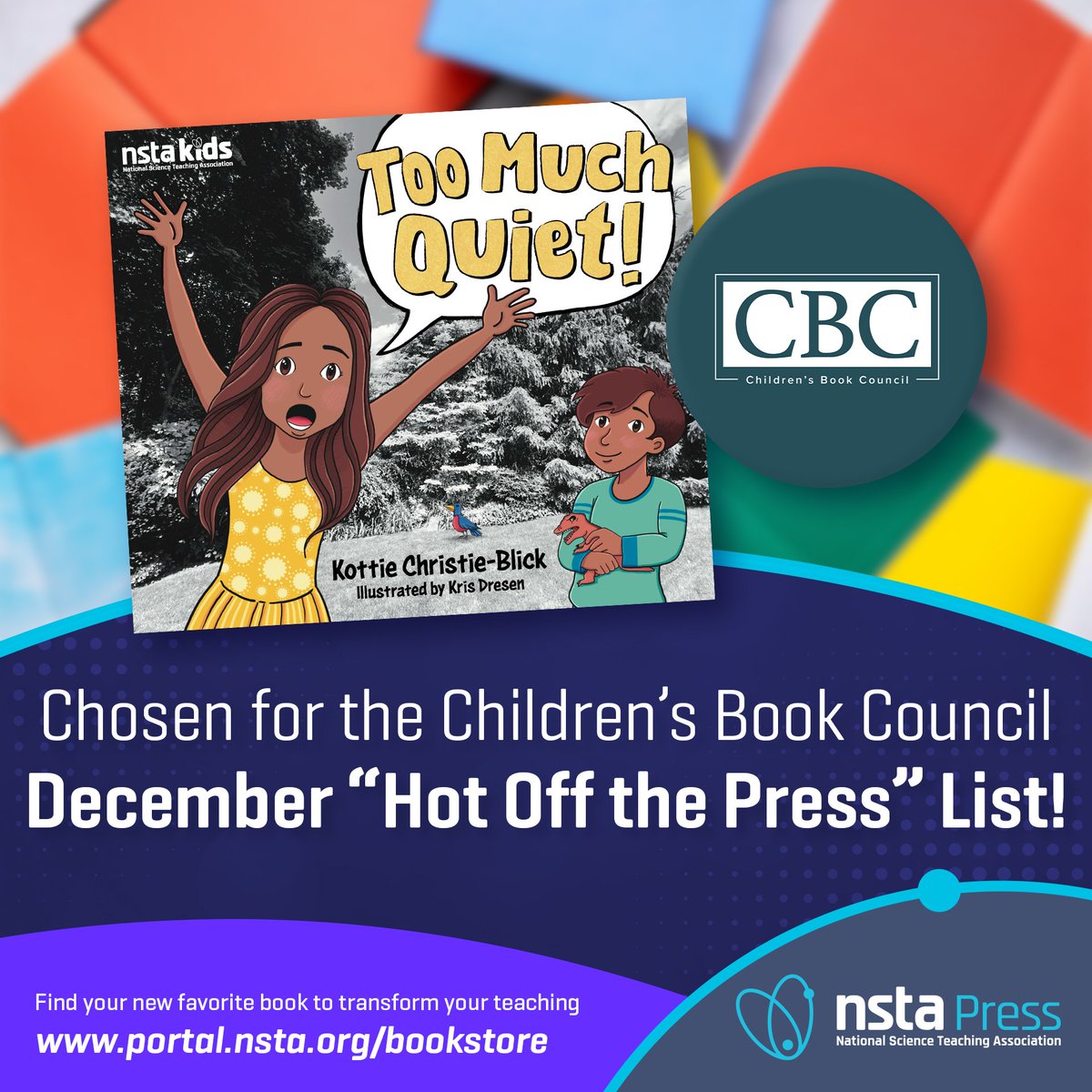 NSTA's tweet image. 📚🏆 Too Much Quiet is a 2026 Children’s Book International Award winner (Educational category)!

A beautiful story that helps gkids explore sound, curiosity, and observation 👂

Learn more ➝ bit.ly/4vELtNl
Author interview ➝ bit.ly/4exAleQ

#NSTAKids #STEM