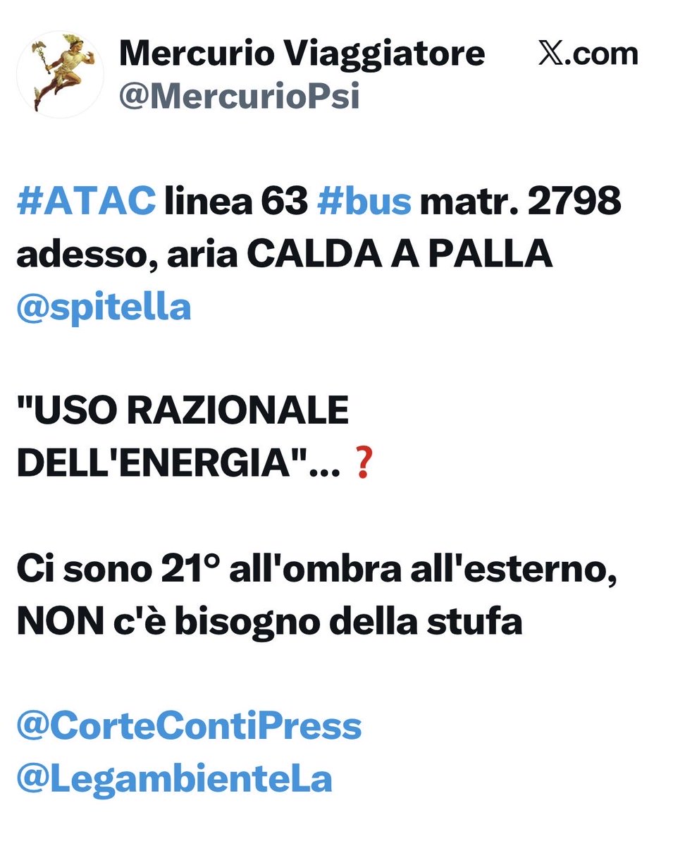CarpinetaPaolo's tweet image. #atac #roma @spitella qualcuno aiuti sto disadattato a capire come funzionano i climatizzatori automatici su autobus, treni, tram, taxi, navi, traghetti, aerei, uffici pubblici, ospedali… se non mi avesse bloccato glielo potrei spiegare.