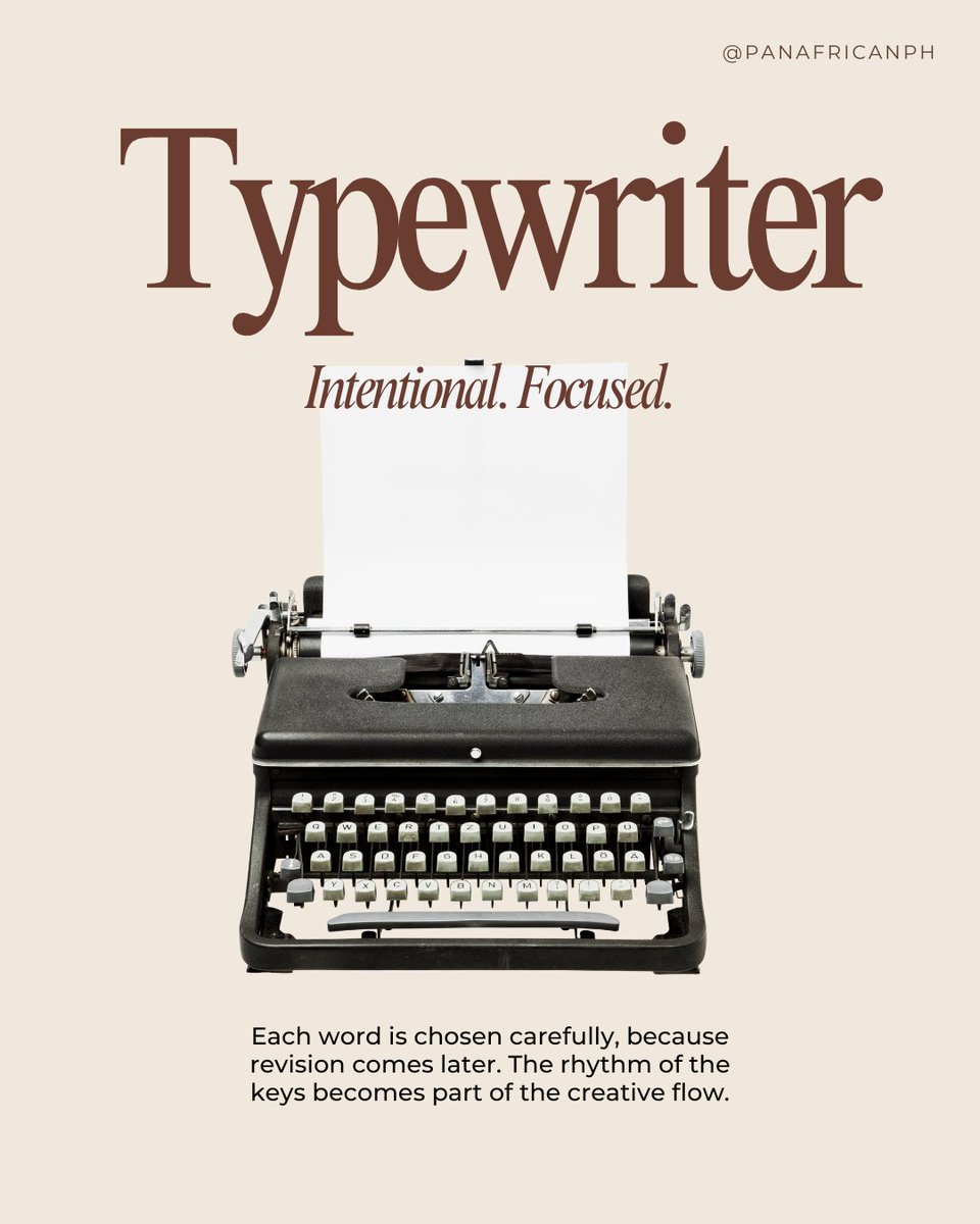 PanAfricanPH's tweet image. There’s no “right” way to write — only the way that helps you return to the page.

So what’s yours?
Pen, typewriter, or computer?
Tell us in the comments 👇🏾

PanAfricanPublishing.com 📚

#WritingCommunity #WritingProcess #AmWriting #CreativeWriting #AuthorLife