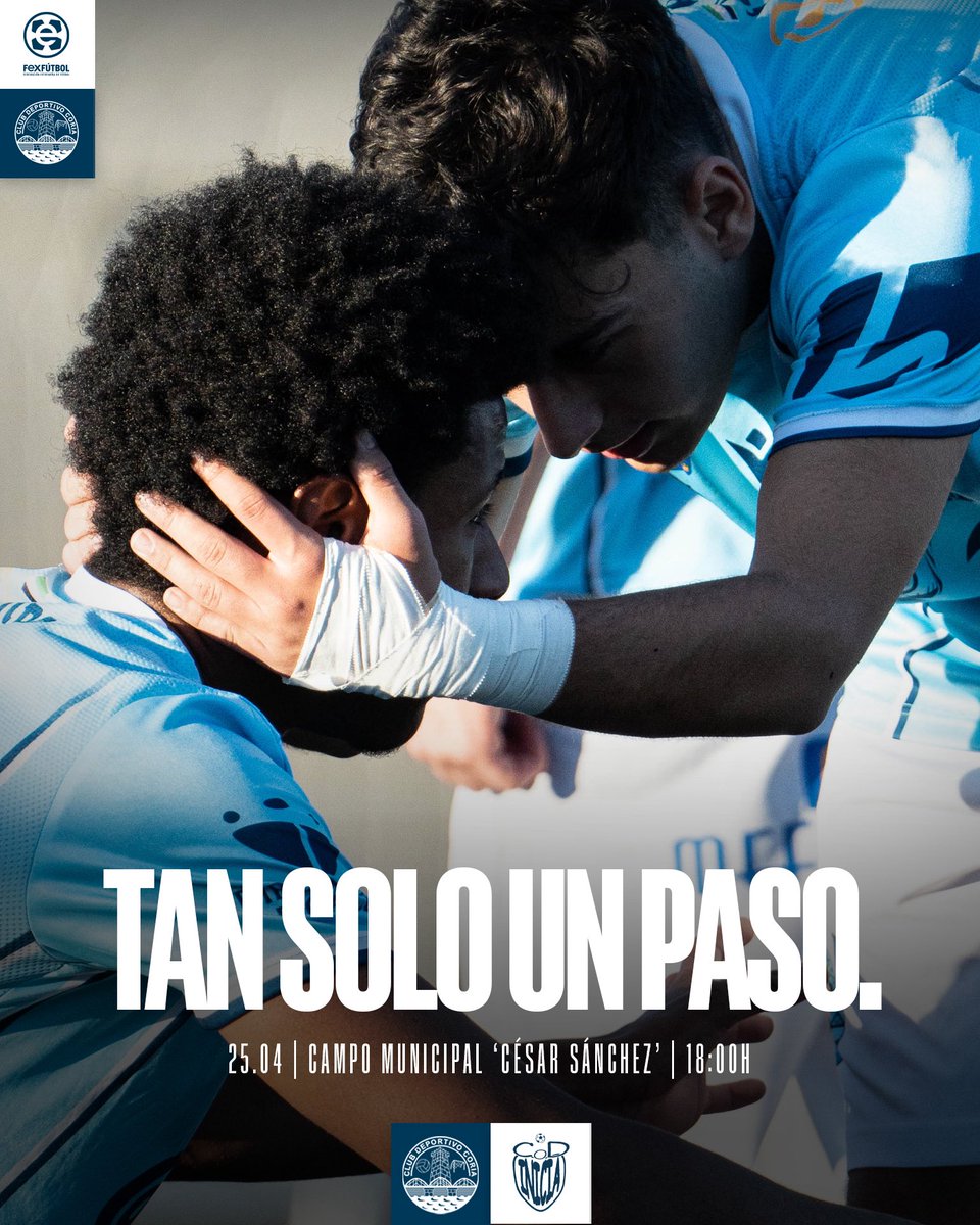 CanteraCDCoria's tweet photo. Tan solo un paso. 🩵

🆚 @CD_Inicia 
🗓 Sábado 25/04/2026
🕛 18:00H.
🏟 Campo Municipal ‘César Sánchez’.

📲 #MiCorazonLateCeleste https://t.co/ieIOcVdEOR
