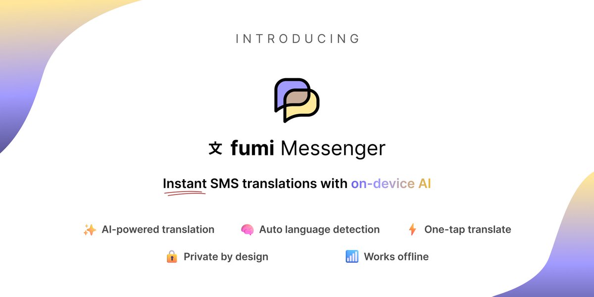 Reysurrect's tweet photo. When I moved cities, I started getting SMS in a language that I couldn’t read comfortably.

Back home, my parents get English SMS they could read, but not fully understand.

Different situations, same friction.

Language shouldn’t be the barrier. 

So I built fumi ✨ https://t.co/GHvgrYbOfG