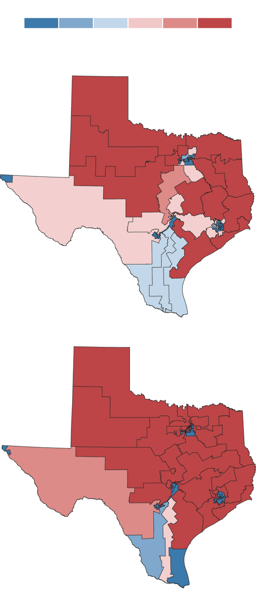 alien4hire's tweet photo. @knight037 @honeyybomb @BarackObama Look at how the lines were drawn in Texas previously compared to now. The old map had long thin lines going to the cities. If anything, their redistricting just undid the gerrymandering that had been done there previously. https://t.co/s6Zph5ozIK