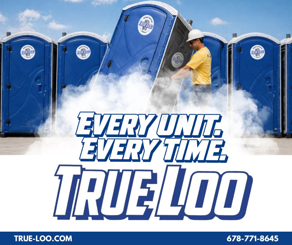 The_TrueLoo's tweet photo. Every Unit. Every Time. That’s the True Loo standard.

Clean, serviced, and ready when you need it—because your jobsite doesn’t have time for anything less.

From portable restrooms to holding tanks and hand washing stations, we show up and get it right.

📞 678-771-8645 https://t.co/t5OgbzYEFE