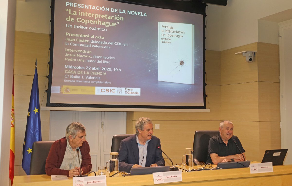 uris5754's tweet photo. Presentación en la Casa de la Ciencia de Valencia de mi novela "La Interpretación de Copenhague", un thriller cuántico que está disponible en Amazon, tanto en papel como en libro electrónico. https://t.co/zDMFbTkkmW