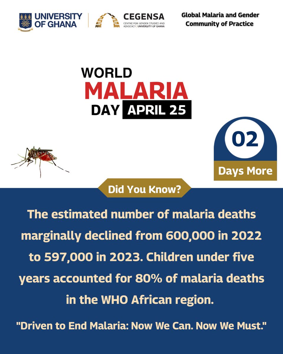GMGCoP's tweet image. 📌Malaria is still claiming lives—mostly children under 5.

Progress is real, but not enough. Now is the time to act.

Now we can. Now we must.

#WorldMalariaDay #EndMalaria #GlobalHealth
